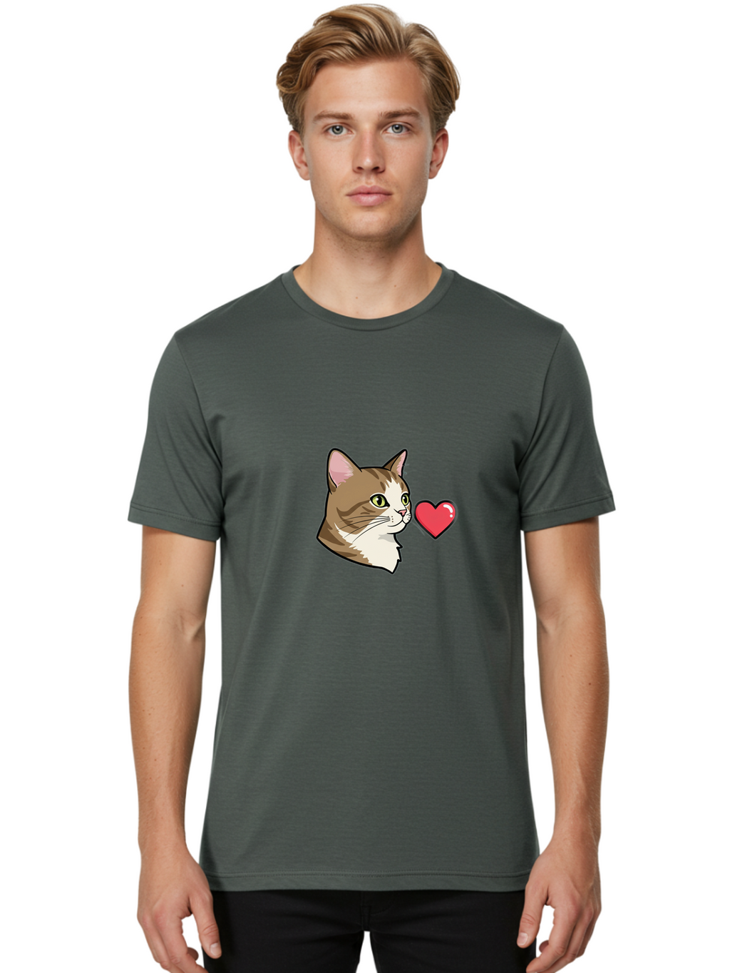 Cat-And-Heart Men'S Graphic Tee, 100% Cotton, Comfortable Casual Summer Wear, Machine Washable, Vintage Camera, Old Camera, Antique Camera, Black Camera, Classic Photography, Photography Equipment, Nostalgic Device, Film Camera, Camera Art Bah701