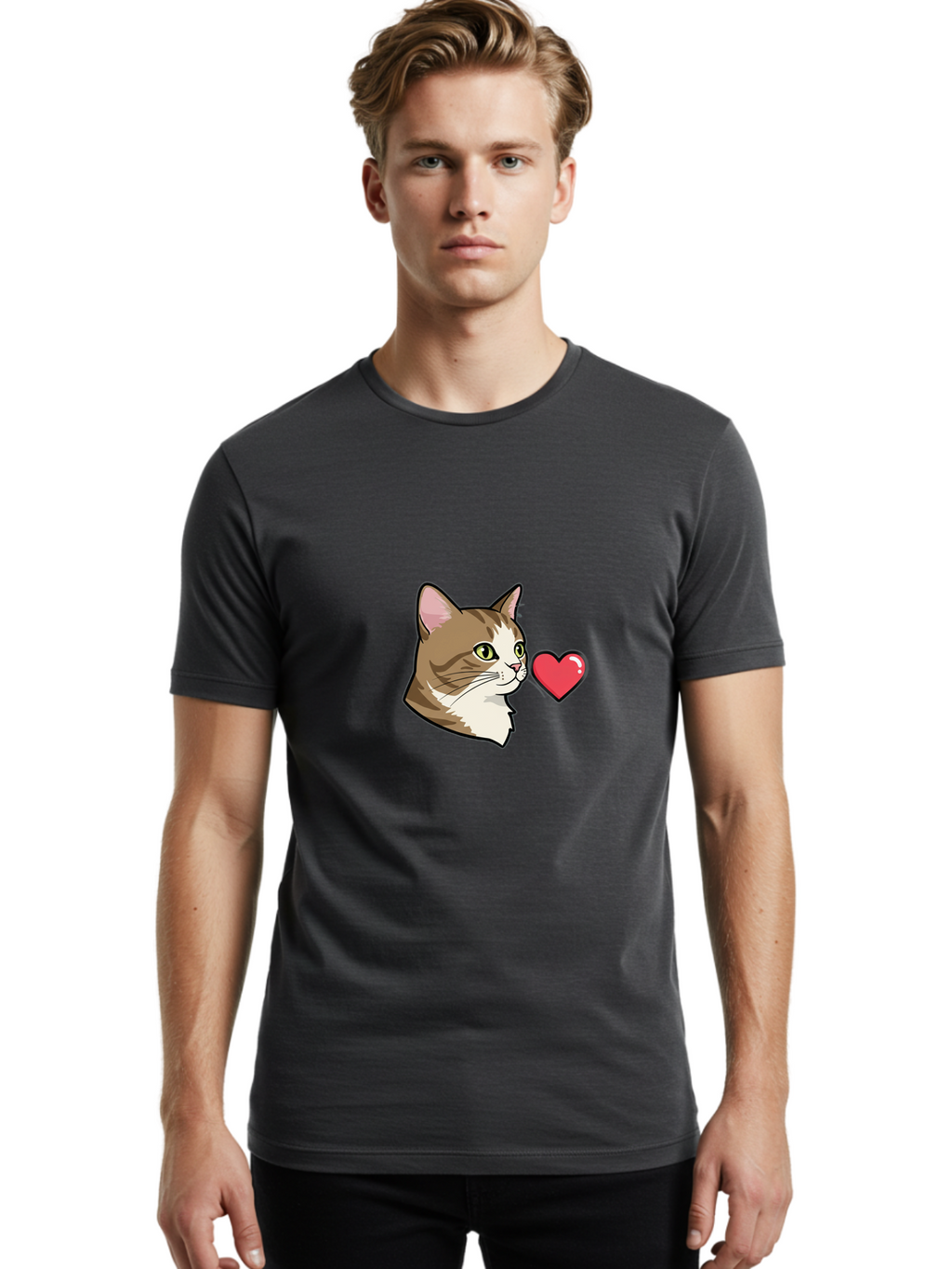 Cat-And-Heart Men'S Graphic Tee, 100% Cotton, Comfortable Casual Summer Wear, Machine Washable, Vintage Camera, Old Camera, Antique Camera, Black Camera, Classic Photography, Photography Equipment, Nostalgic Device, Film Camera, Camera Art Bah701