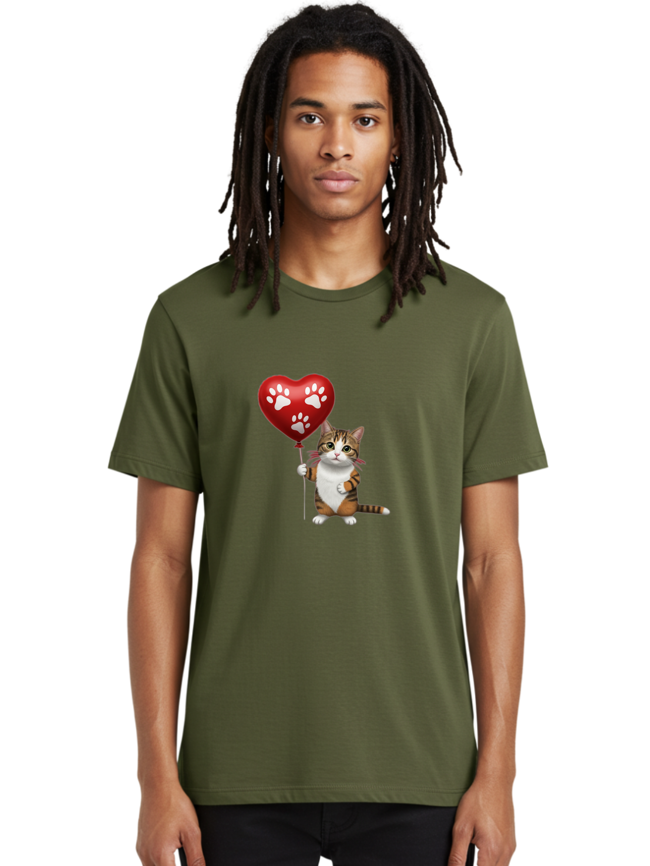Cat-Holding-Heart-Balloon Men'S Graphic Tee, 100% Cotton, Comfortable Casual Summer Wear, Machine Washable, Vintage Camera, Old Camera, Antique Camera, Black Camera, Classic Photography, Photography Equipment, Nostalgic Device, Film Camera, Bah704