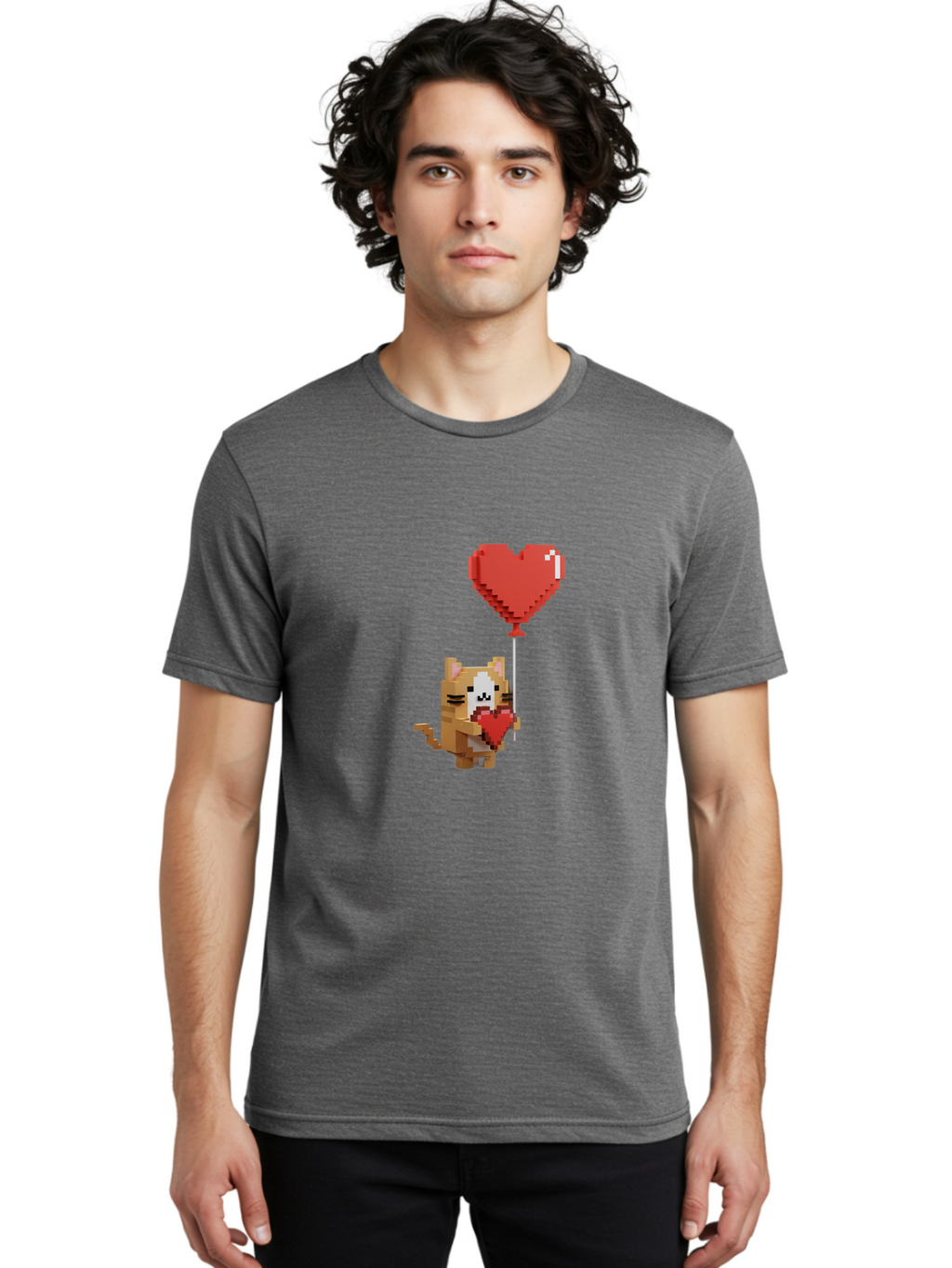 Cat-Hugging-Heart Men'S Graphic Tee, 100% Cotton, Comfortable Casual Summer Wear, Machine Washable, Vintage Camera, Old Camera, Antique Camera, Black Camera, Classic Photography, Photography Equipment, Nostalgic Device, Film Camera, Camera Art Bah705