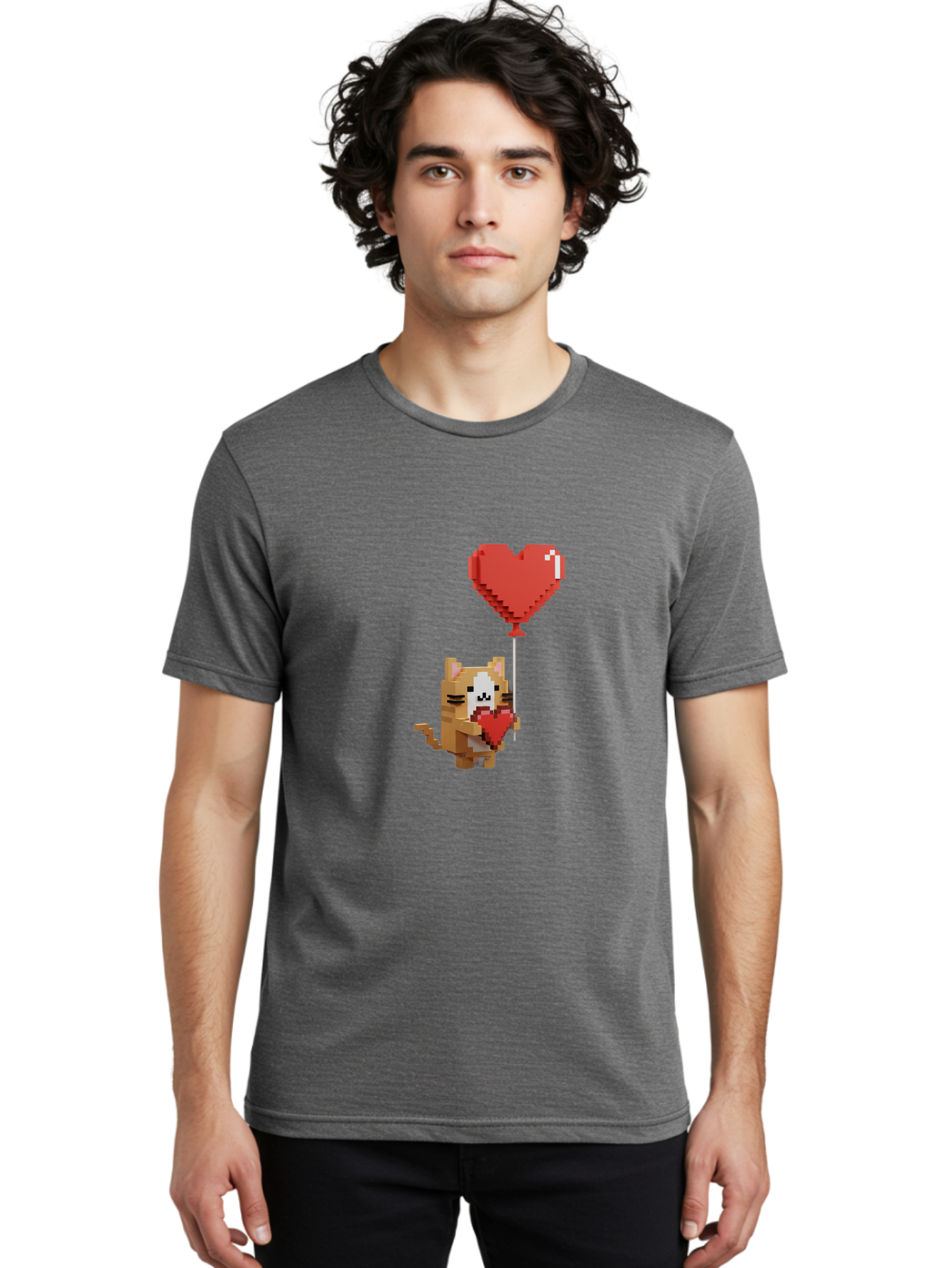 Cat-Hugging-Heart Men'S Graphic Tee, 100% Cotton, Comfortable Casual Summer Wear, Machine Washable, Vintage Camera, Old Camera, Antique Camera, Black Camera, Classic Photography, Photography Equipment, Nostalgic Device, Film Camera, Camera Art Bah705