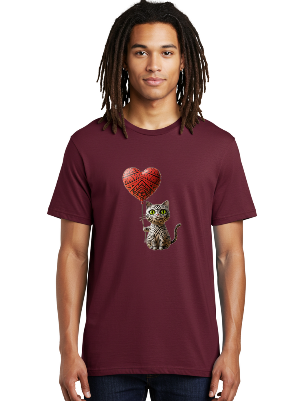 Cat-With-Heart-Balloon-1 Men'S Graphic Tee, 100% Cotton, Comfortable Casual Summer Wear, Machine Washable, Vintage Camera, Old Camera, Antique Camera, Black Camera, Classic Photography, Photography Equipment, Nostalgic Device, Film Camera, Bah708