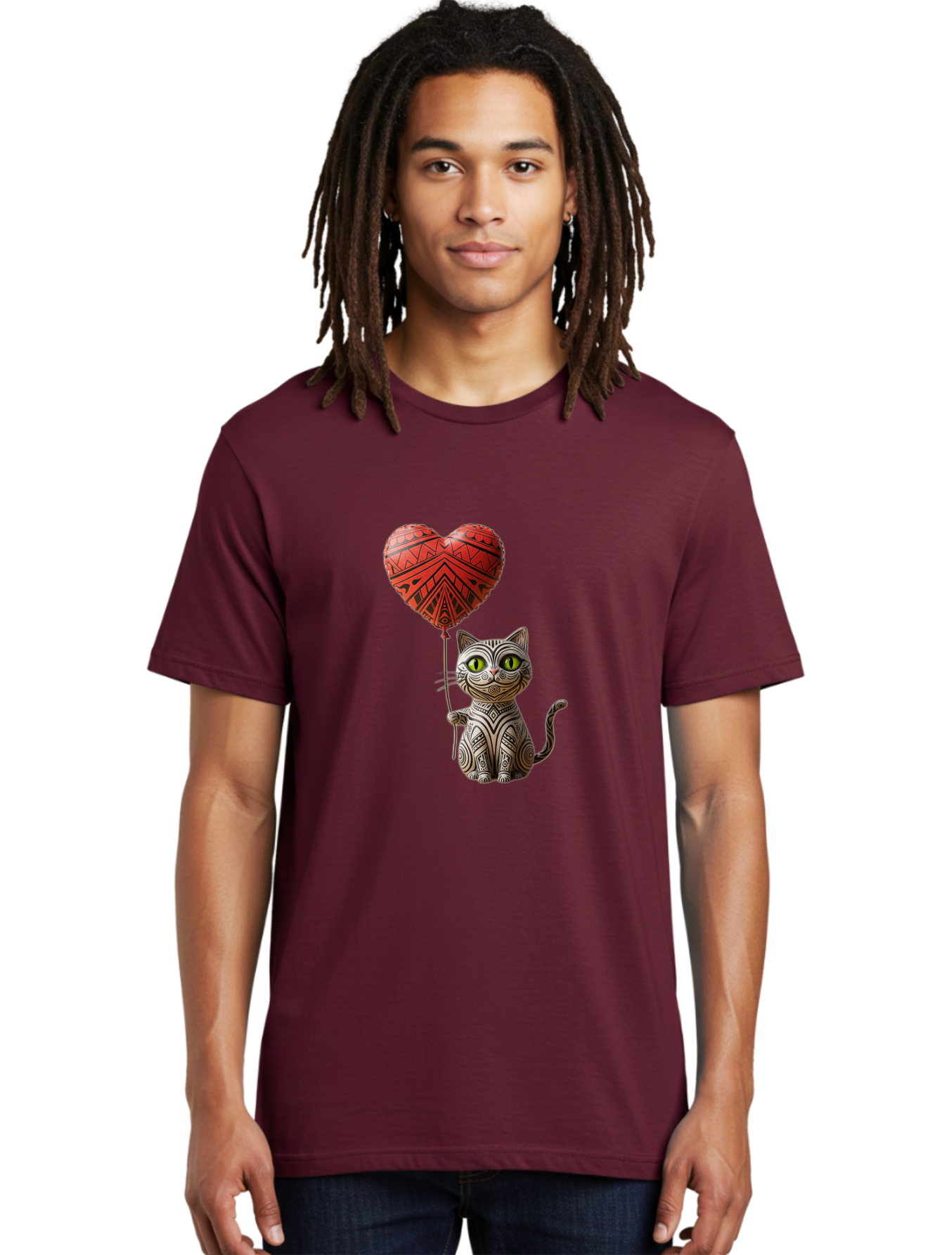Cat-With-Heart-Balloon-1 Men'S Graphic Tee, 100% Cotton, Comfortable Casual Summer Wear, Machine Washable, Vintage Camera, Old Camera, Antique Camera, Black Camera, Classic Photography, Photography Equipment, Nostalgic Device, Film Camera, Bah708