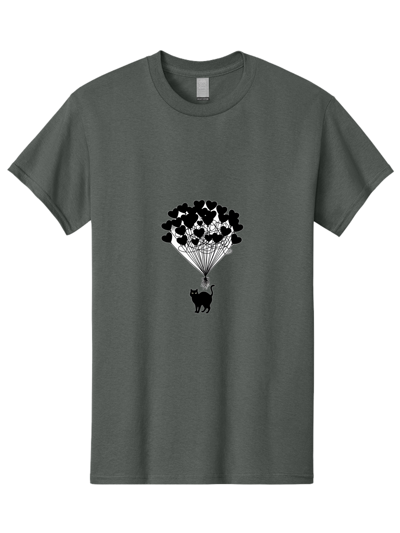 Cat-With-Heart-Balloon-2 Men'S Graphic Tee, 100% Cotton, Comfortable Casual Summer Wear, Machine Washable, Vintage Camera, Old Camera, Antique Camera, Black Camera, Classic Photography, Photography Equipment, Nostalgic Device, Film Camera, Bah709