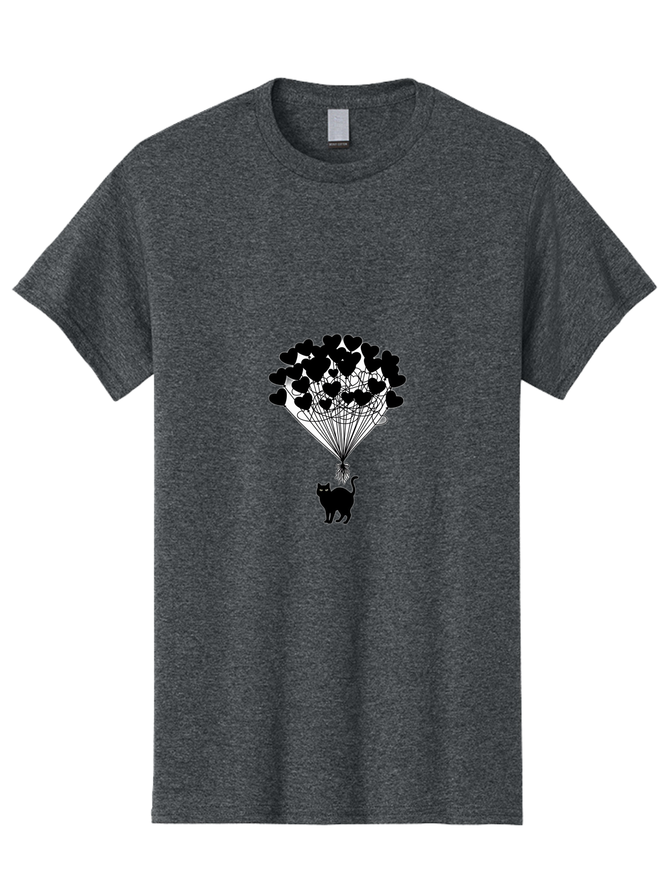 Cat-With-Heart-Balloon-2 Men'S Graphic Tee, 100% Cotton, Comfortable Casual Summer Wear, Machine Washable, Vintage Camera, Old Camera, Antique Camera, Black Camera, Classic Photography, Photography Equipment, Nostalgic Device, Film Camera, Bah709