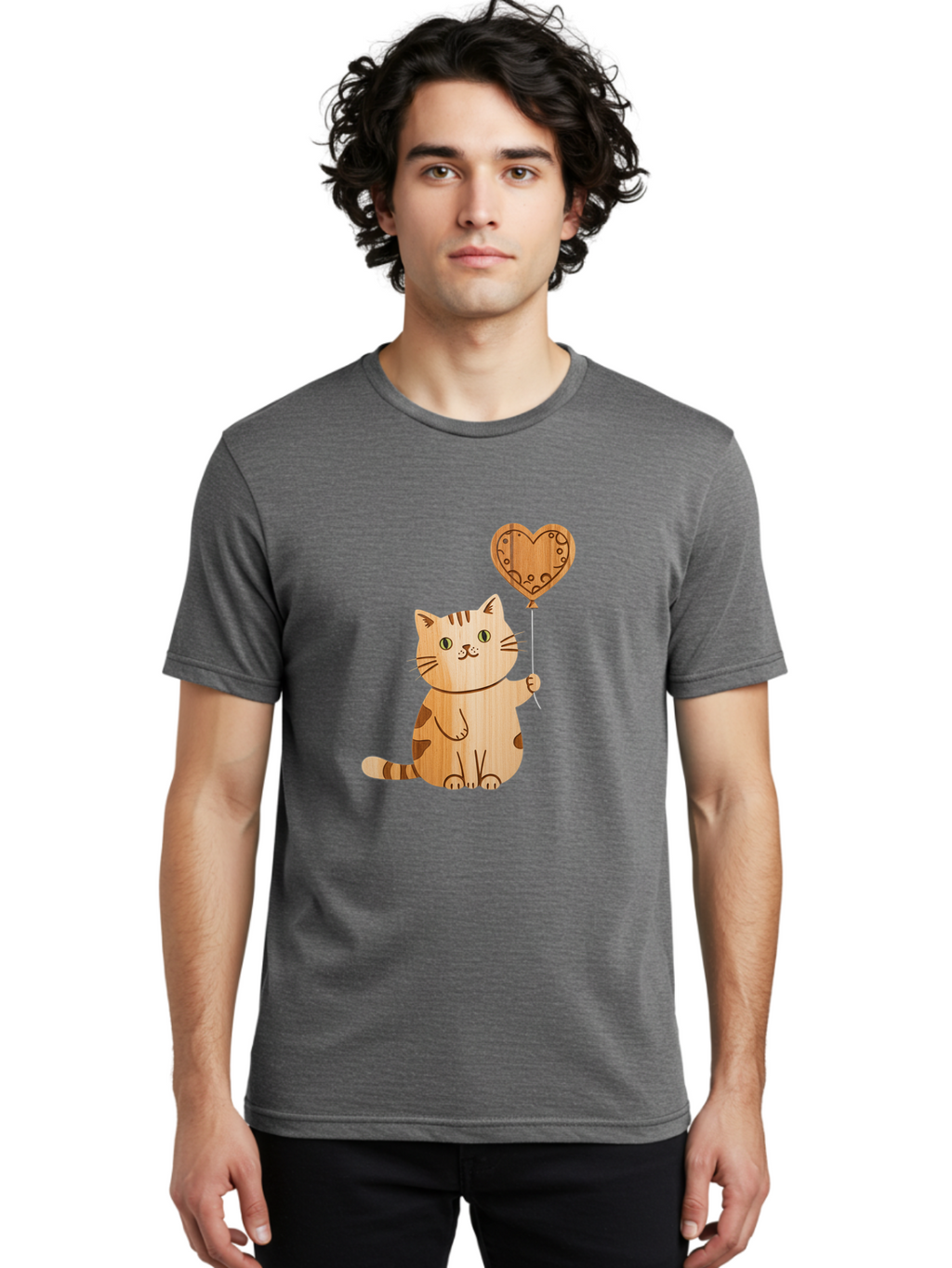Cat-With-Heart-Balloon Men'S Graphic Tee, 100% Cotton, Comfortable Casual Summer Wear, Machine Washable, Vintage Camera, Old Camera, Antique Camera, Black Camera, Classic Photography, Photography Equipment, Nostalgic Device, Film Camera, Bah712