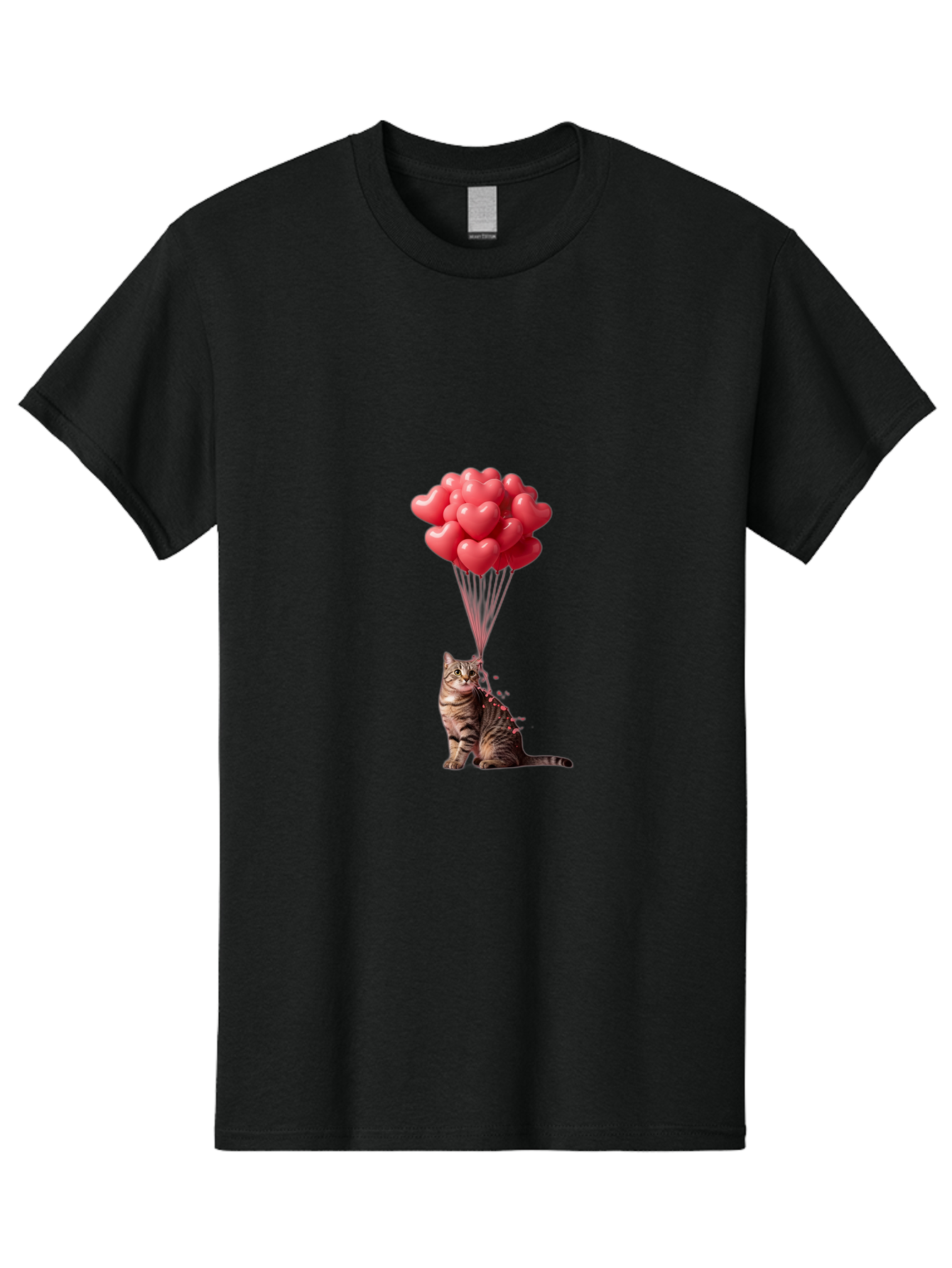 Cat-With-Heart-Balloons-1 Men'S Graphic Tee, 100% Cotton, Comfortable Casual Summer Wear, Machine Washable, Vintage Camera, Old Camera, Antique Camera, Black Camera, Classic Photography, Photography Equipment, Nostalgic Device, Film Camera, Bah713