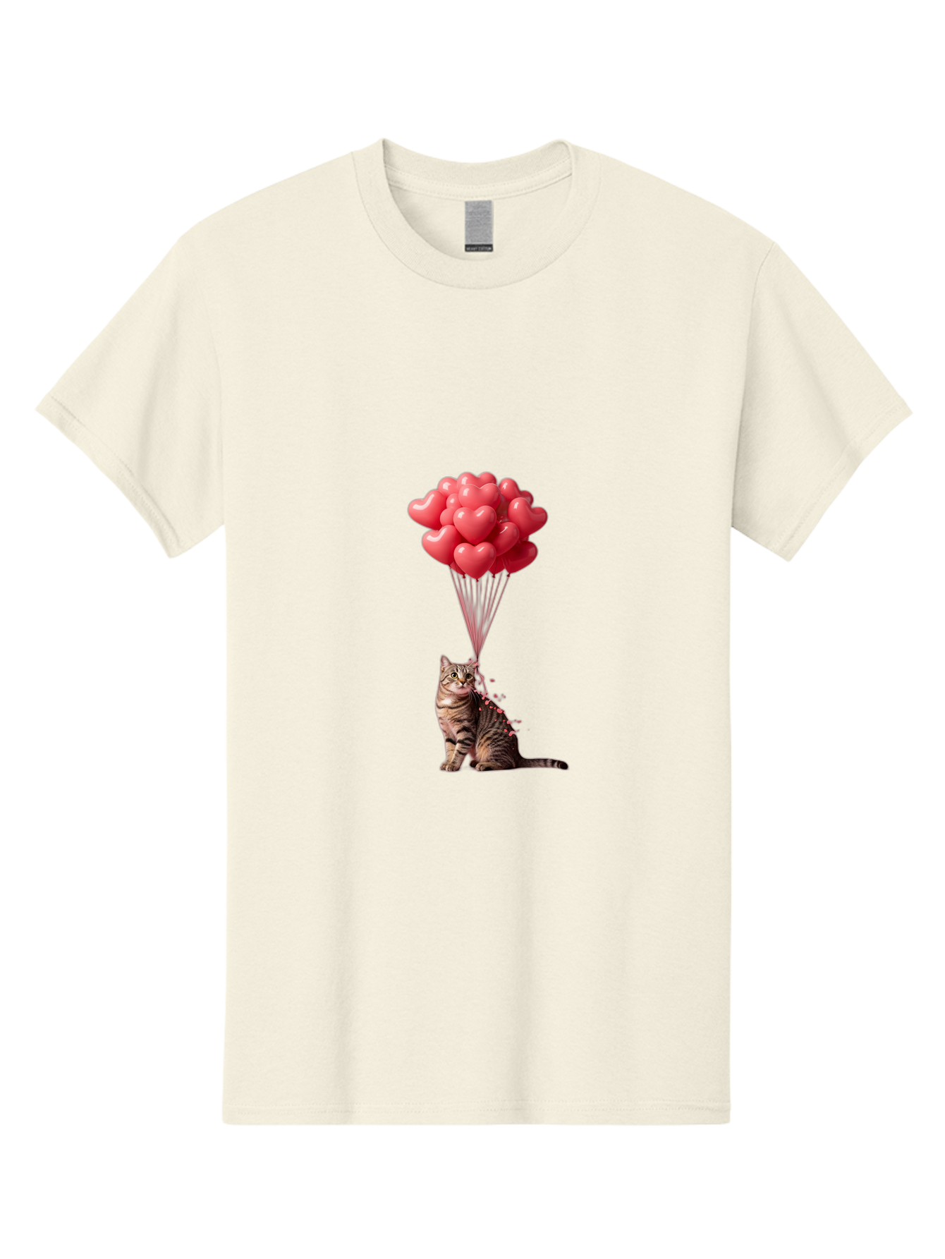 Cat-With-Heart-Balloons-1 Men'S Graphic Tee, 100% Cotton, Comfortable Casual Summer Wear, Machine Washable, Vintage Camera, Old Camera, Antique Camera, Black Camera, Classic Photography, Photography Equipment, Nostalgic Device, Film Camera, Bah713