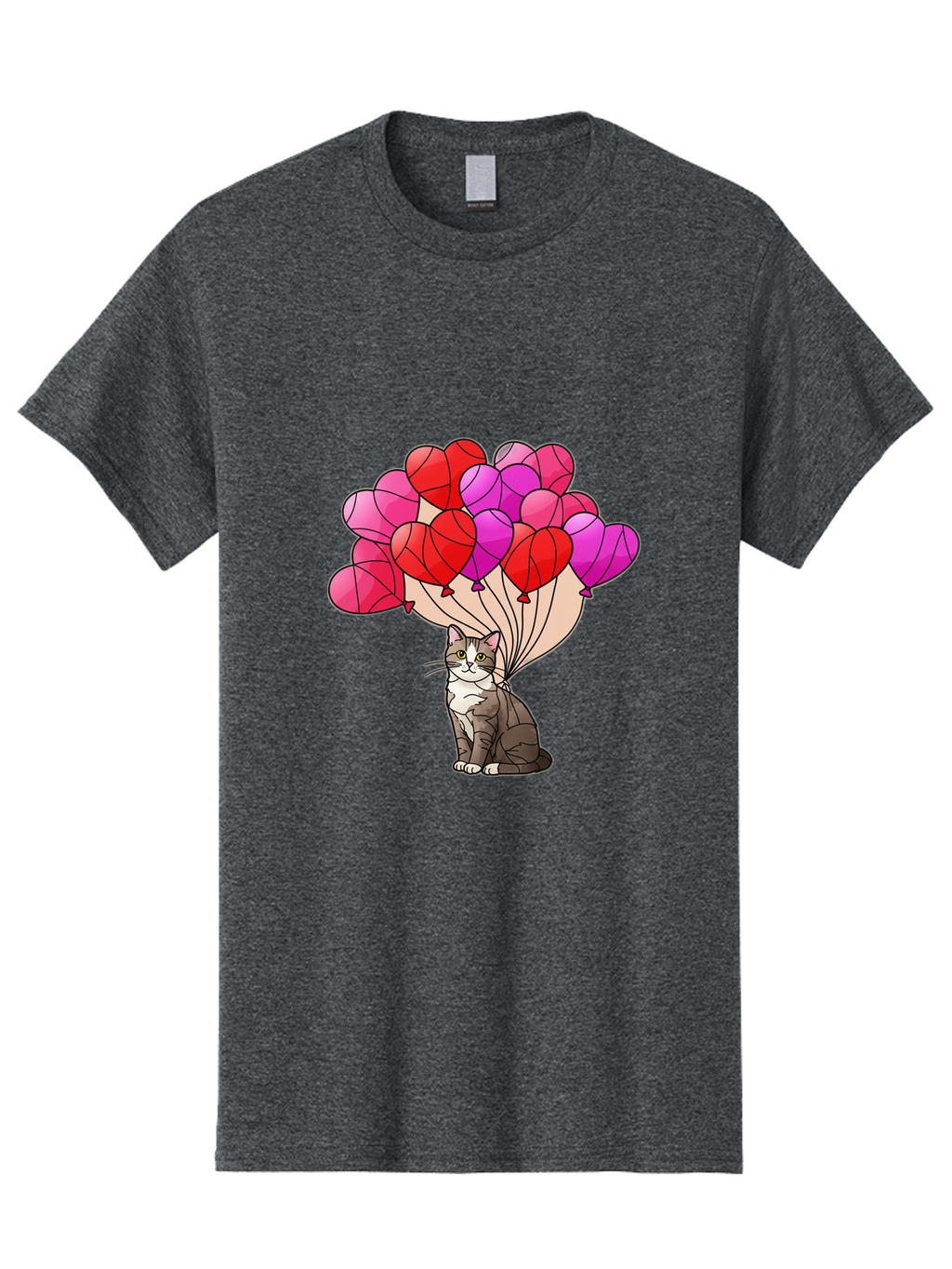 Cat-With-Heart-Balloons-2 Men'S Graphic Tee, 100% Cotton, Comfortable Casual Summer Wear, Machine Washable, Vintage Camera, Old Camera, Antique Camera, Black Camera, Classic Photography, Photography Equipment, Nostalgic Device, Film Camera, Bah714
