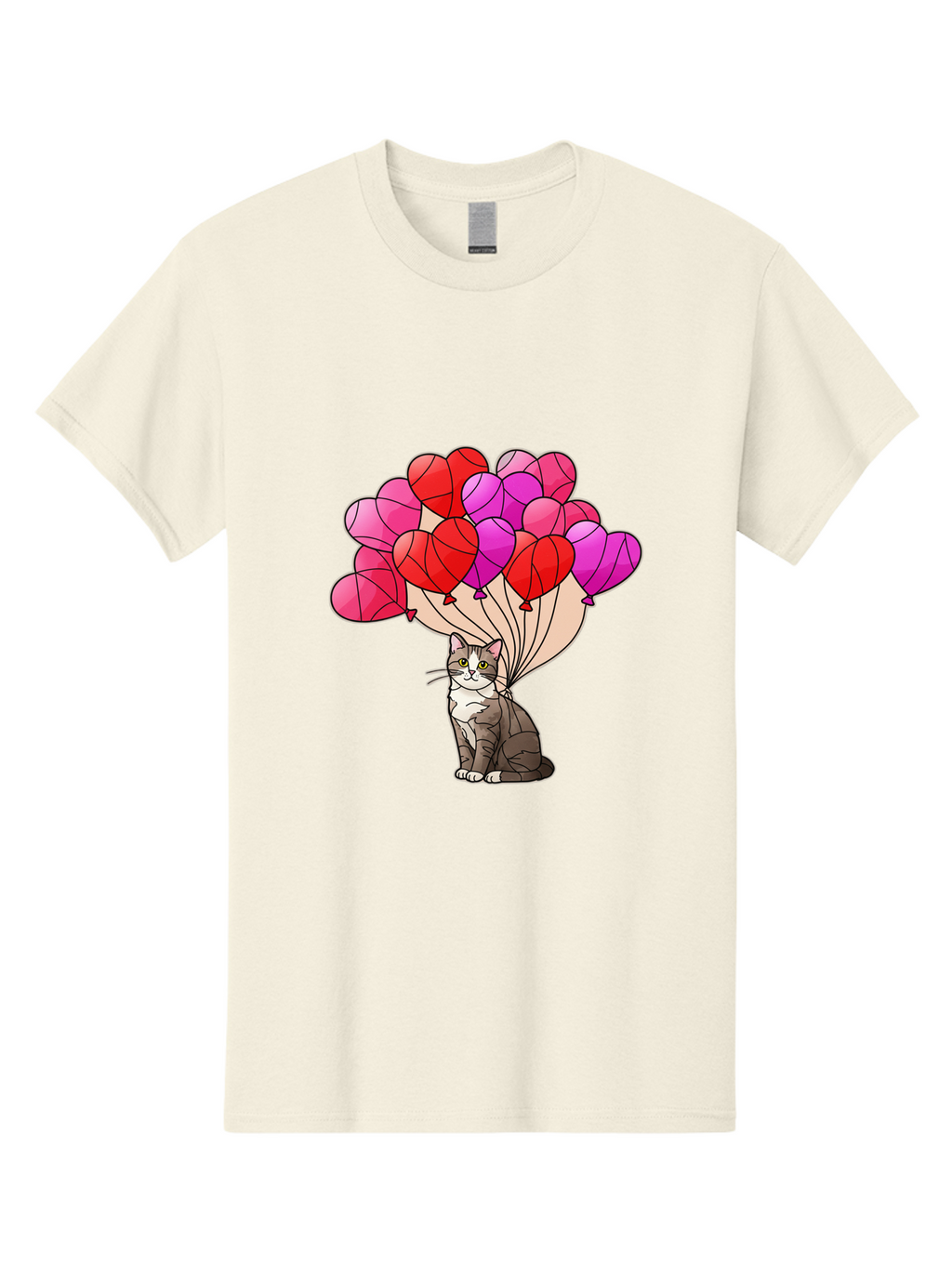 Cat-With-Heart-Balloons-2 Men'S Graphic Tee, 100% Cotton, Comfortable Casual Summer Wear, Machine Washable, Vintage Camera, Old Camera, Antique Camera, Black Camera, Classic Photography, Photography Equipment, Nostalgic Device, Film Camera, Bah714