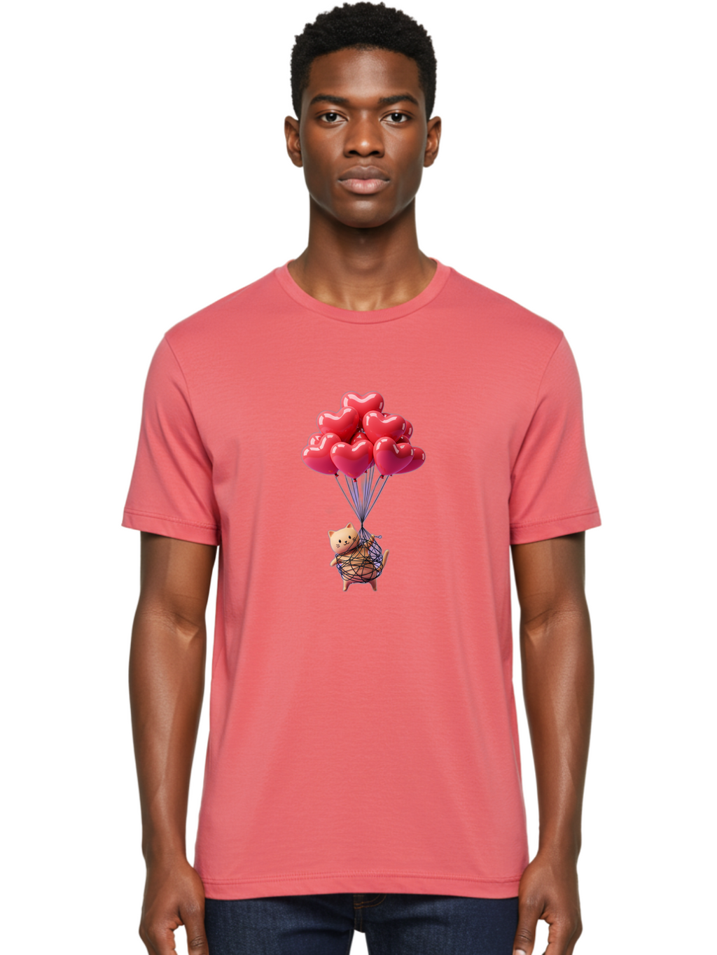 Cat-With-Heart-Balloons Men'S Graphic Tee, 100% Cotton, Comfortable Casual Summer Wear, Machine Washable, Vintage Camera, Old Camera, Antique Camera, Black Camera, Classic Photography, Photography Equipment, Nostalgic Device, Film Camera, Bah715
