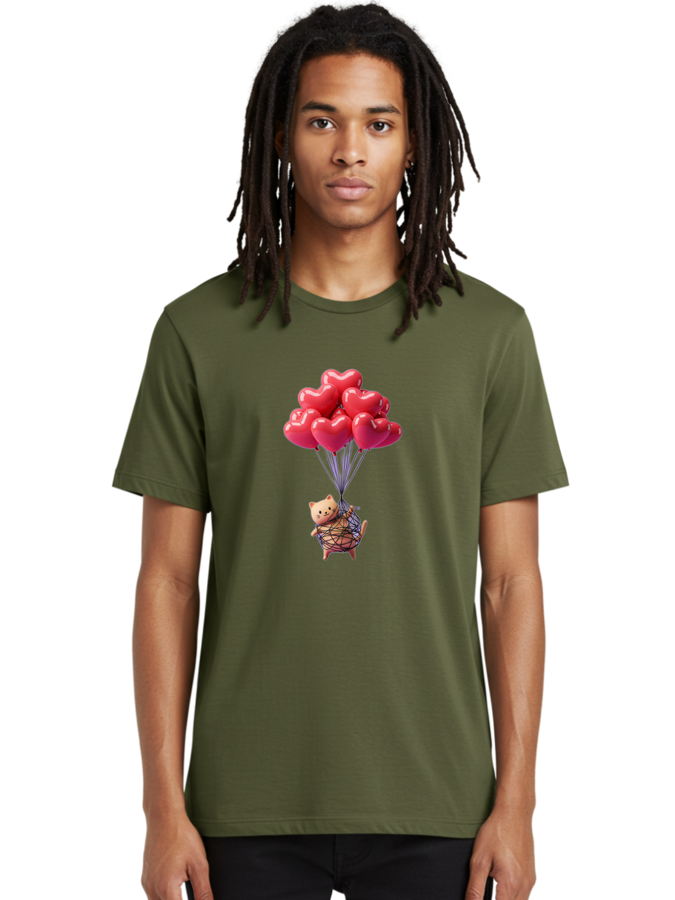 Cat-With-Heart-Balloons Men'S Graphic Tee, 100% Cotton, Comfortable Casual Summer Wear, Machine Washable, Vintage Camera, Old Camera, Antique Camera, Black Camera, Classic Photography, Photography Equipment, Nostalgic Device, Film Camera, Bah715