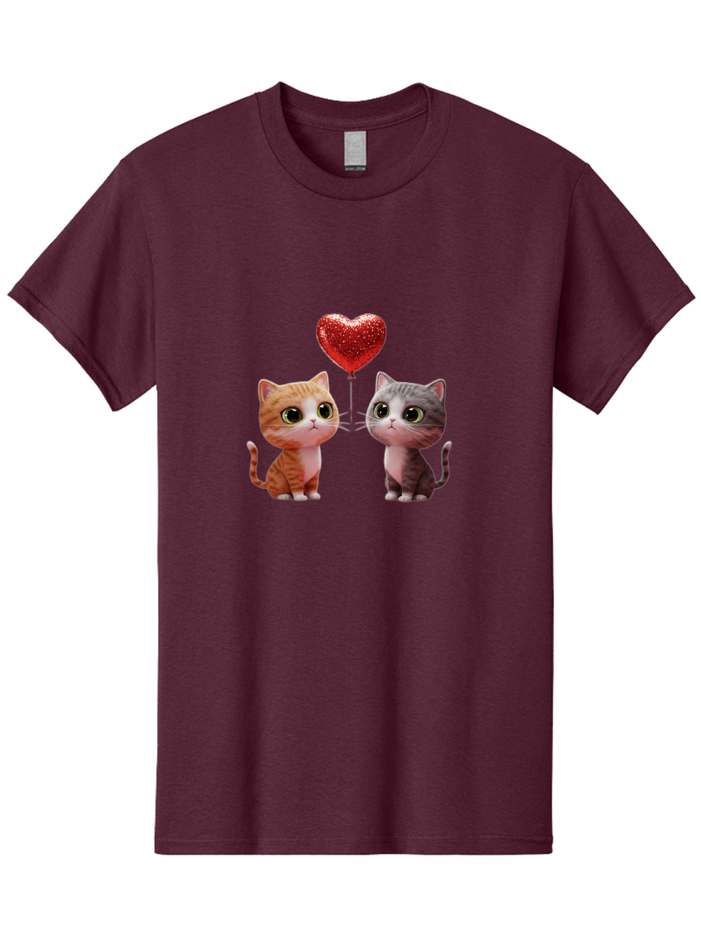 Cats-With-Heart-Balloon-1 Men'S Graphic Tee, 100% Cotton, Comfortable Casual Summer Wear, Machine Washable, Vintage Camera, Old Camera, Antique Camera, Black Camera, Classic Photography, Photography Equipment, Nostalgic Device, Film Camera, Bah722