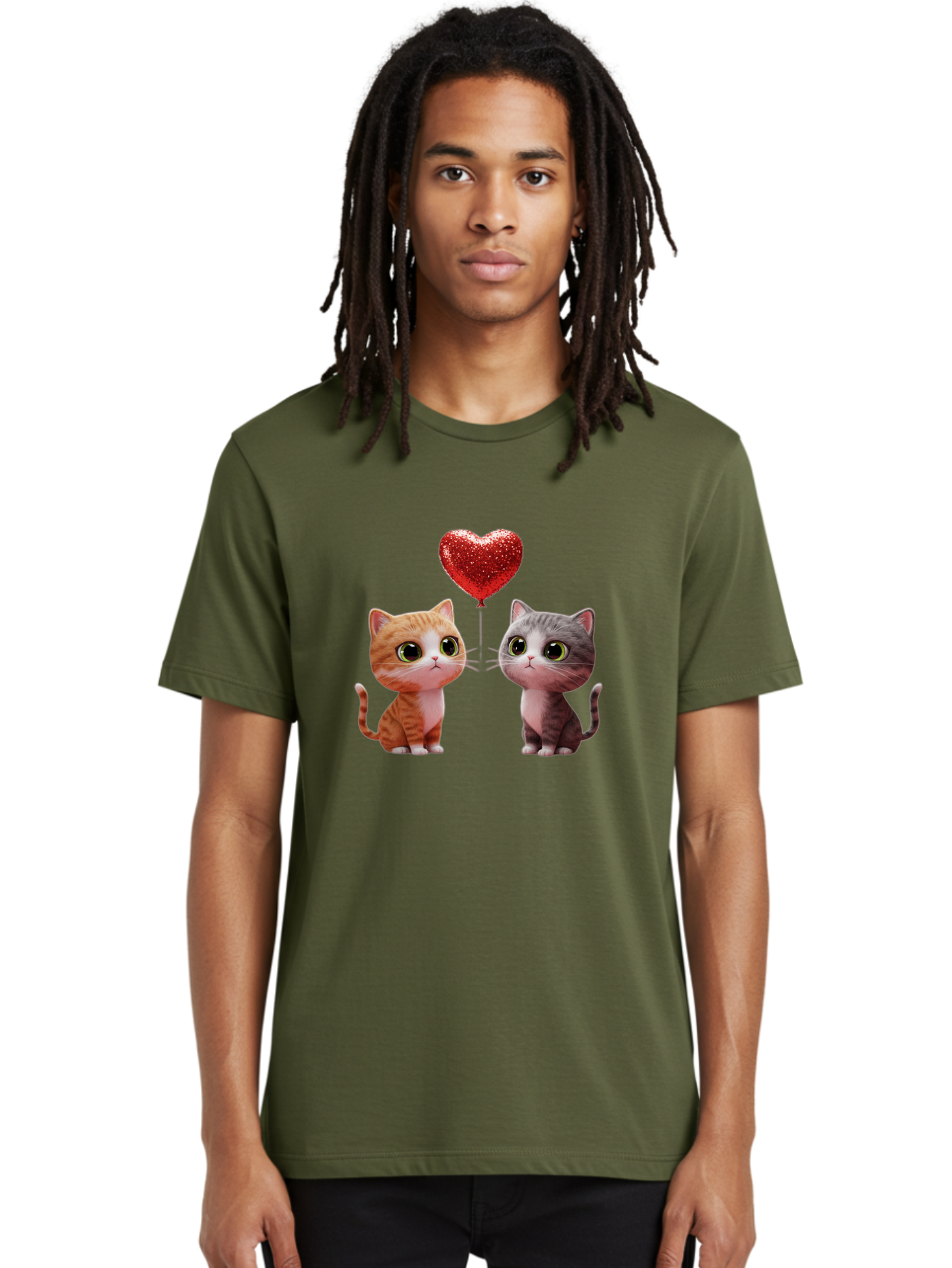 Cats-With-Heart-Balloon-1 Men'S Graphic Tee, 100% Cotton, Comfortable Casual Summer Wear, Machine Washable, Vintage Camera, Old Camera, Antique Camera, Black Camera, Classic Photography, Photography Equipment, Nostalgic Device, Film Camera, Bah722