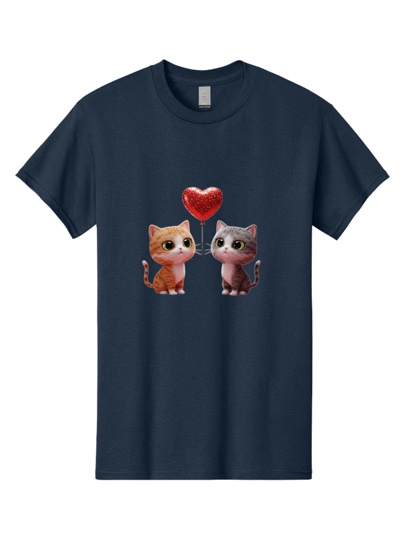 Cats-With-Heart-Balloon-1 Men'S Graphic Tee, 100% Cotton, Comfortable Casual Summer Wear, Machine Washable, Vintage Camera, Old Camera, Antique Camera, Black Camera, Classic Photography, Photography Equipment, Nostalgic Device, Film Camera, Bah722