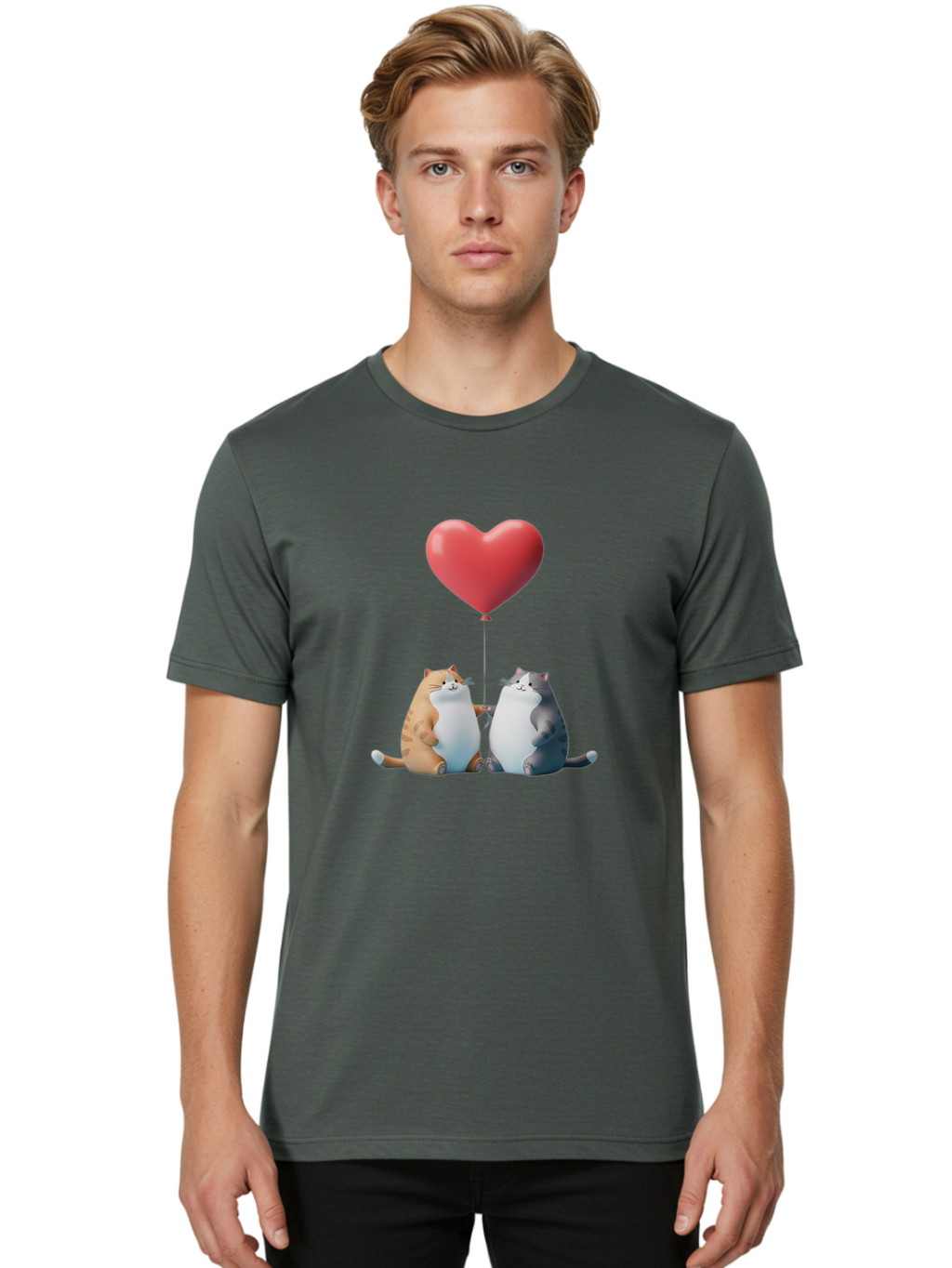 Cats-With-Heart-Balloon Men'S Graphic Tee, 100% Cotton, Comfortable Casual Summer Wear, Machine Washable, Vintage Camera, Old Camera, Antique Camera, Black Camera, Classic Photography, Photography Equipment, Nostalgic Device, Film Camera, Bah724