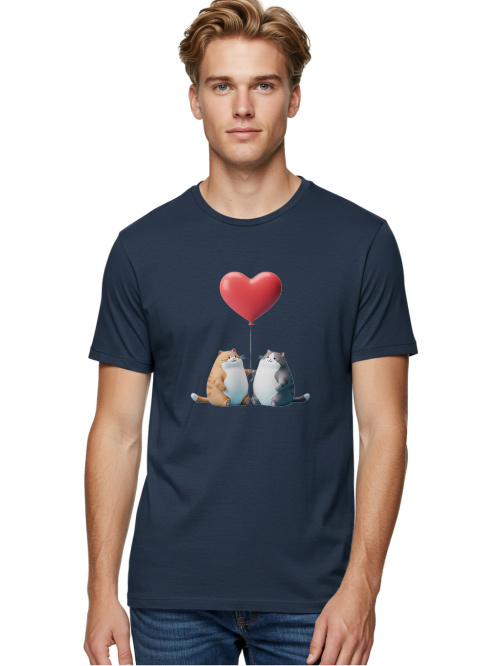 Cats-With-Heart-Balloon Men'S Graphic Tee, 100% Cotton, Comfortable Casual Summer Wear, Machine Washable, Vintage Camera, Old Camera, Antique Camera, Black Camera, Classic Photography, Photography Equipment, Nostalgic Device, Film Camera, Bah724