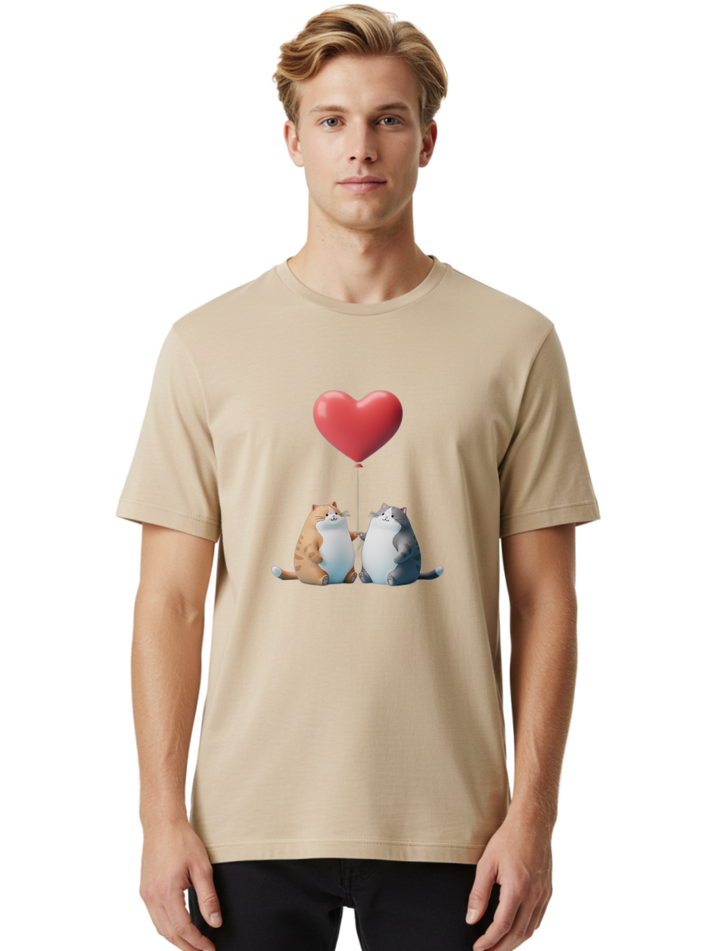 Cats-With-Heart-Balloon Men'S Graphic Tee, 100% Cotton, Comfortable Casual Summer Wear, Machine Washable, Vintage Camera, Old Camera, Antique Camera, Black Camera, Classic Photography, Photography Equipment, Nostalgic Device, Film Camera, Bah724