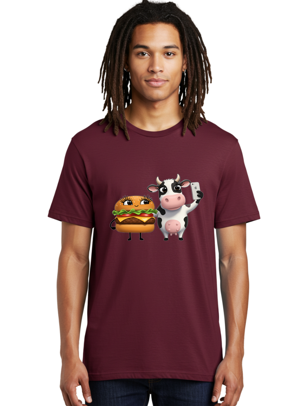 Cheeseburger-Cow-1 Men'S Graphic Tee, 100% Cotton, Comfortable Casual Summer Wear, Machine Washable, Vintage Camera, Old Camera, Antique Camera, Black Camera, Classic Photography, Photography Equipment, Nostalgic Device, Film Camera, Bah726