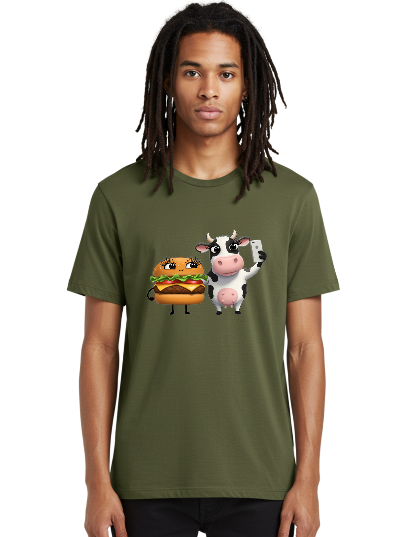 Cheeseburger-Cow-1 Men'S Graphic Tee, 100% Cotton, Comfortable Casual Summer Wear, Machine Washable, Vintage Camera, Old Camera, Antique Camera, Black Camera, Classic Photography, Photography Equipment, Nostalgic Device, Film Camera, Bah726