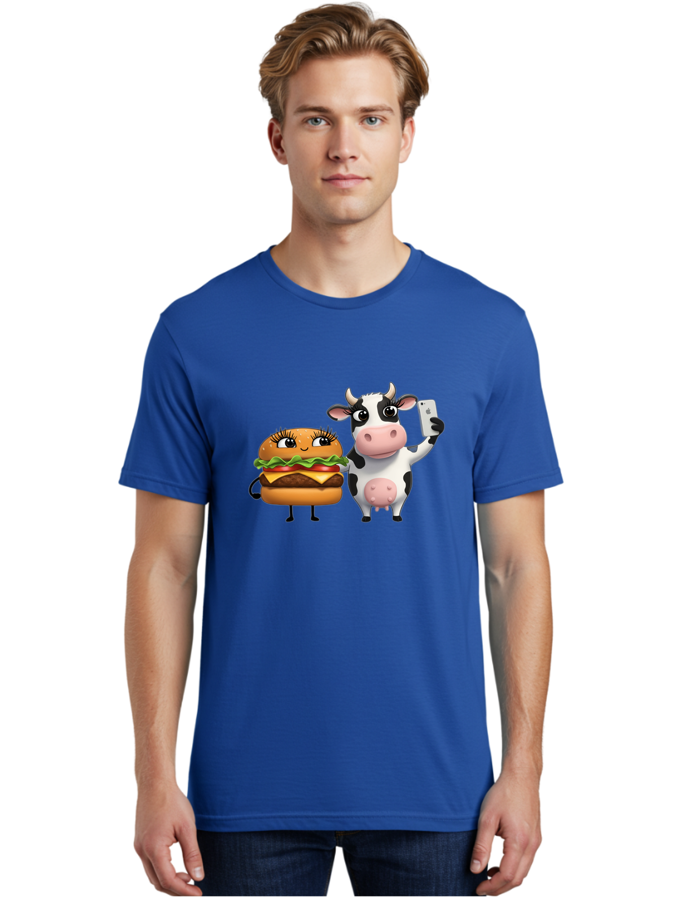 Cheeseburger-Cow-1 Men'S Graphic Tee, 100% Cotton, Comfortable Casual Summer Wear, Machine Washable, Vintage Camera, Old Camera, Antique Camera, Black Camera, Classic Photography, Photography Equipment, Nostalgic Device, Film Camera, Bah726