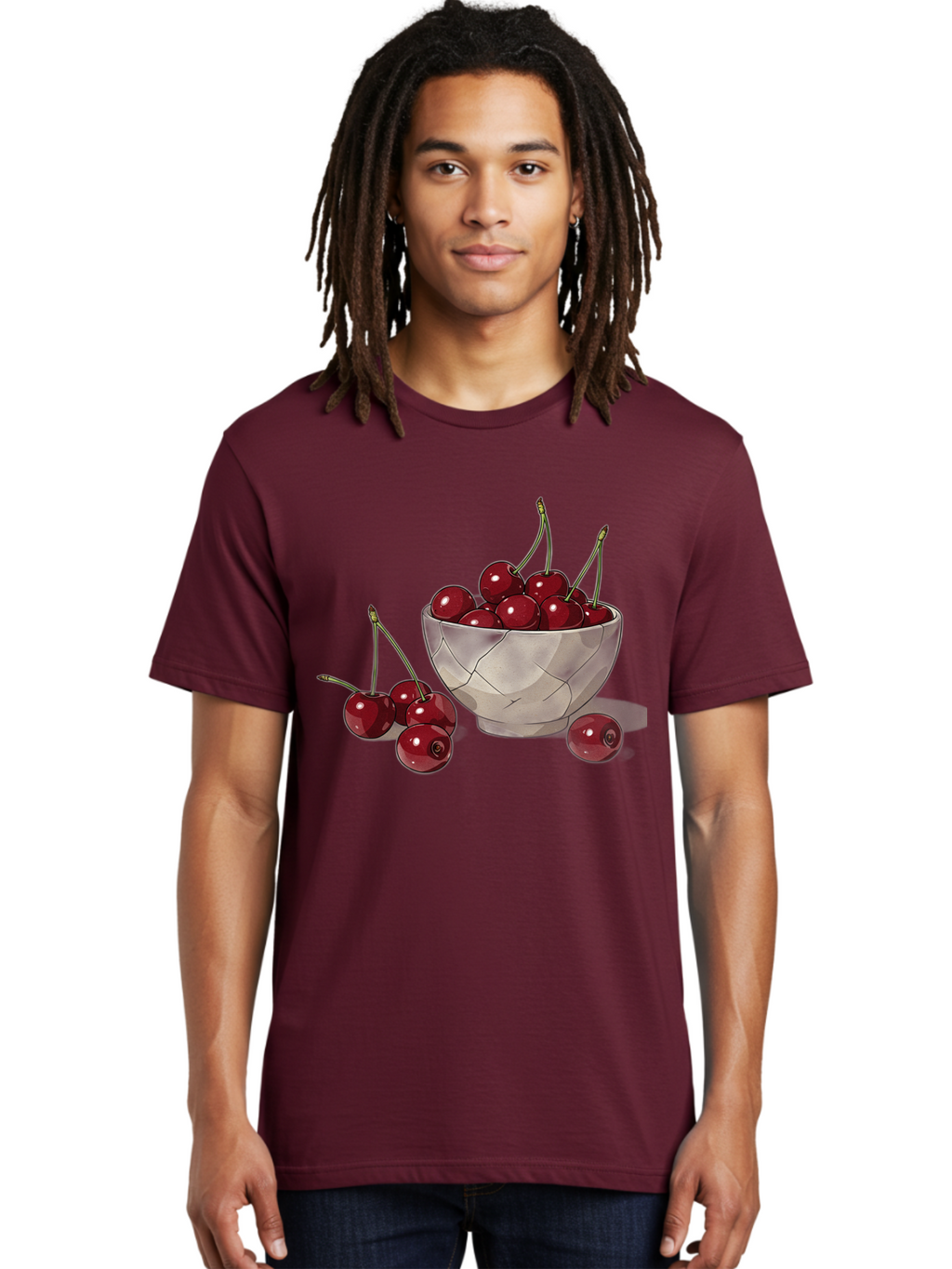 Cherries-1 Men'S Graphic Tee, 100% Cotton, Comfortable Casual Summer Wear, Machine Washable, Vintage Camera, Old Camera, Antique Camera, Black Camera, Classic Photography, Photography Equipment, Nostalgic Device, Film Camera, Camera Art Bah729