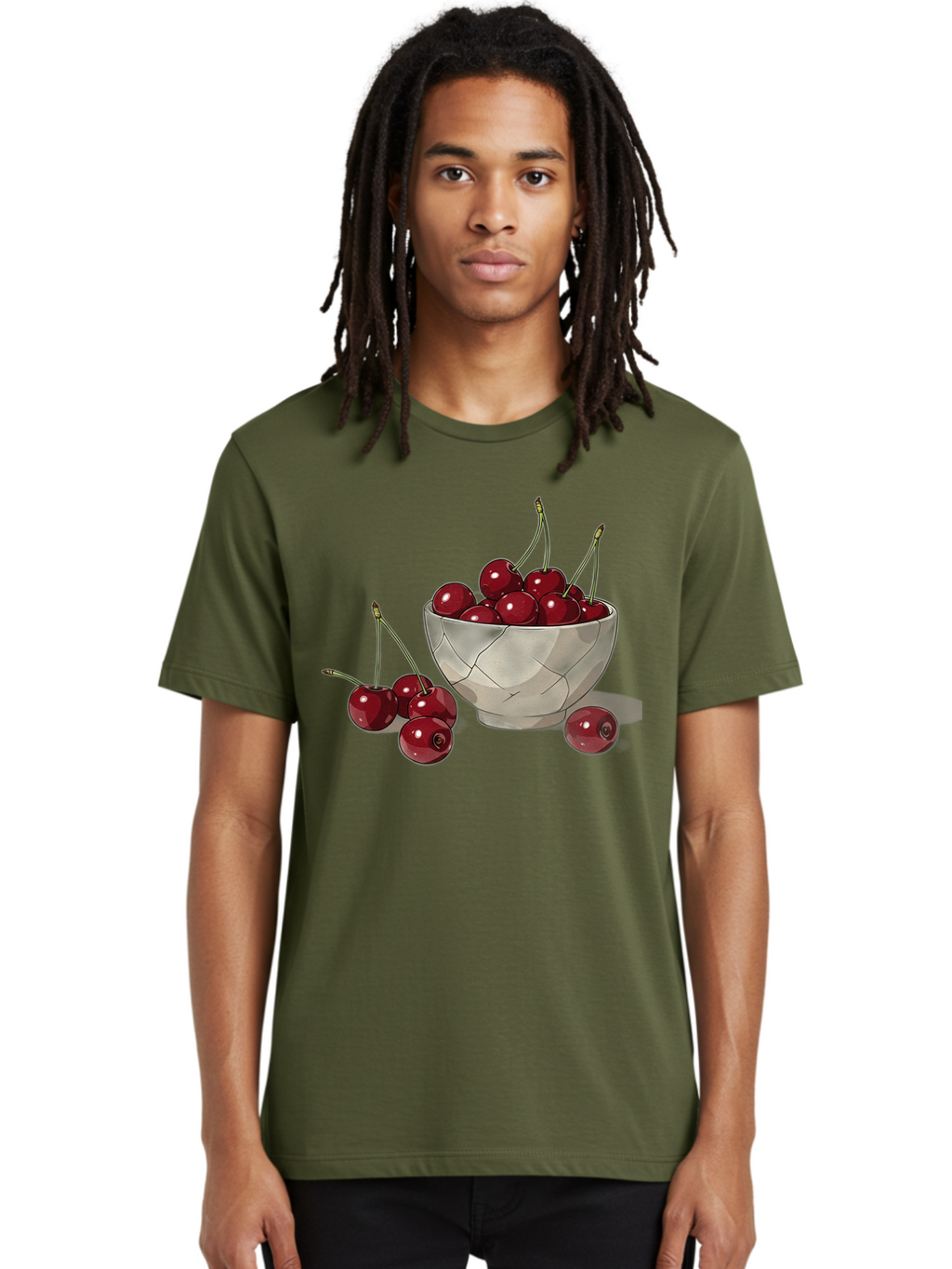 Cherries-1 Men'S Graphic Tee, 100% Cotton, Comfortable Casual Summer Wear, Machine Washable, Vintage Camera, Old Camera, Antique Camera, Black Camera, Classic Photography, Photography Equipment, Nostalgic Device, Film Camera, Camera Art Bah729