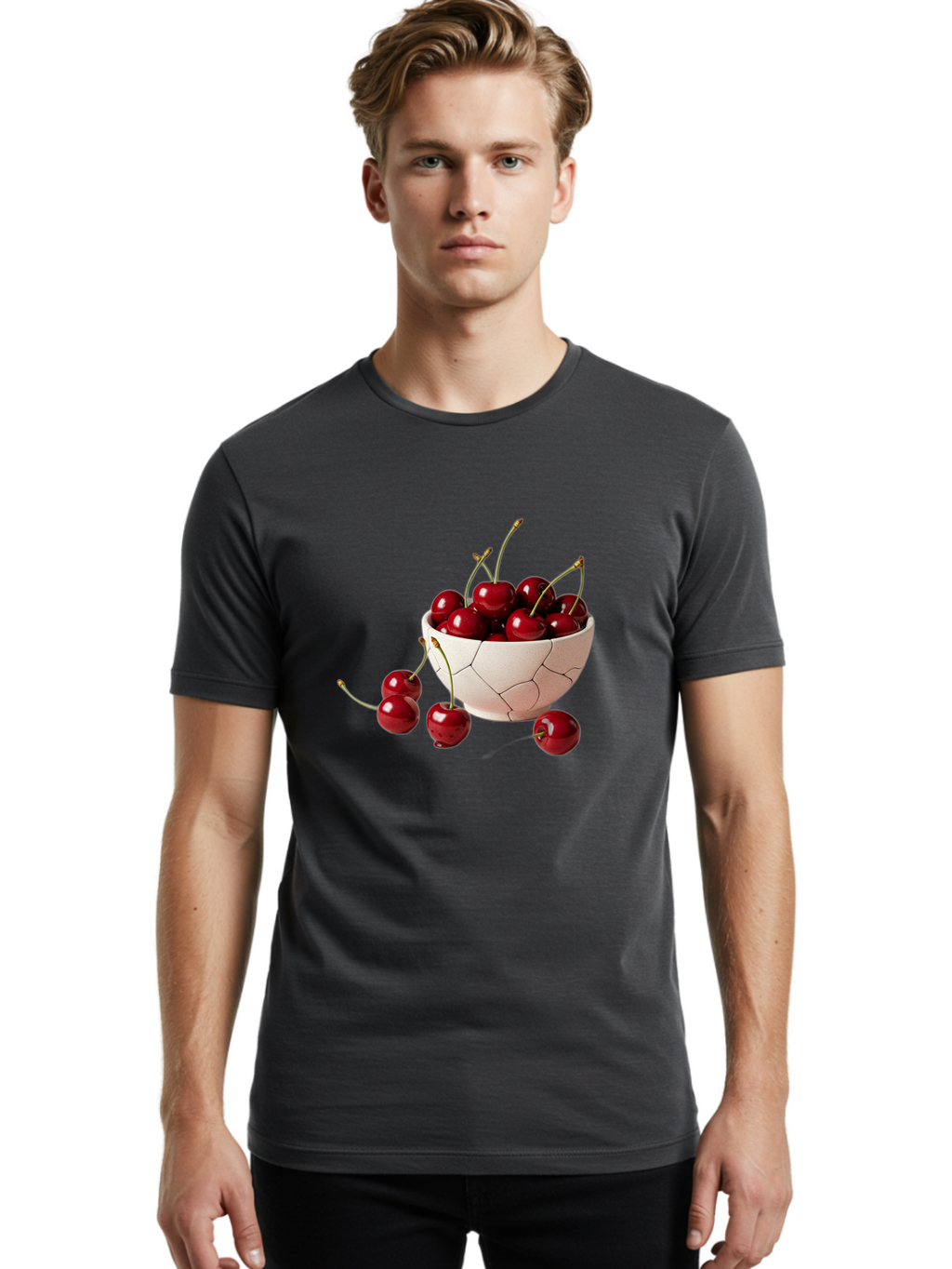 Cherries-In-A-Cracked-Egg Men'S Graphic Tee, 100% Cotton, Comfortable Casual Summer Wear, Machine Washable, Vintage Camera, Old Camera, Antique Camera, Black Camera, Classic Photography, Photography Equipment, Nostalgic Device, Film Camera, Bah731
