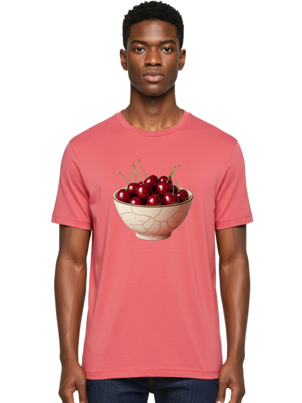 Cherries-In-Bowl-2 Men'S Graphic Tee, 100% Cotton, Comfortable Casual Summer Wear, Machine Washable, Vintage Camera, Old Camera, Antique Camera, Black Camera, Classic Photography, Photography Equipment, Nostalgic Device, Film Camera, Bah733
