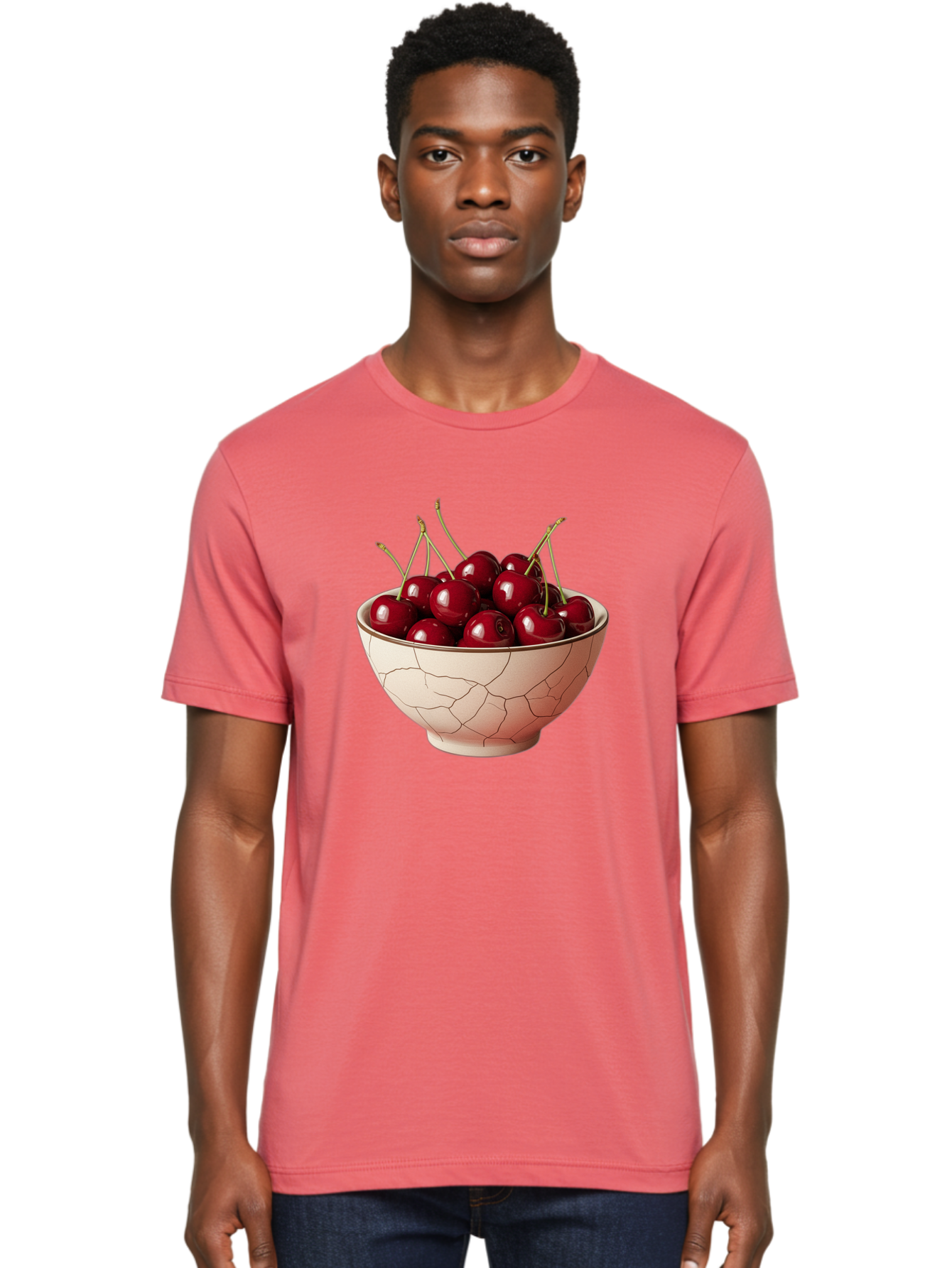 Cherries-In-Bowl-2 Men'S Graphic Tee, 100% Cotton, Comfortable Casual Summer Wear, Machine Washable, Vintage Camera, Old Camera, Antique Camera, Black Camera, Classic Photography, Photography Equipment, Nostalgic Device, Film Camera, Bah733