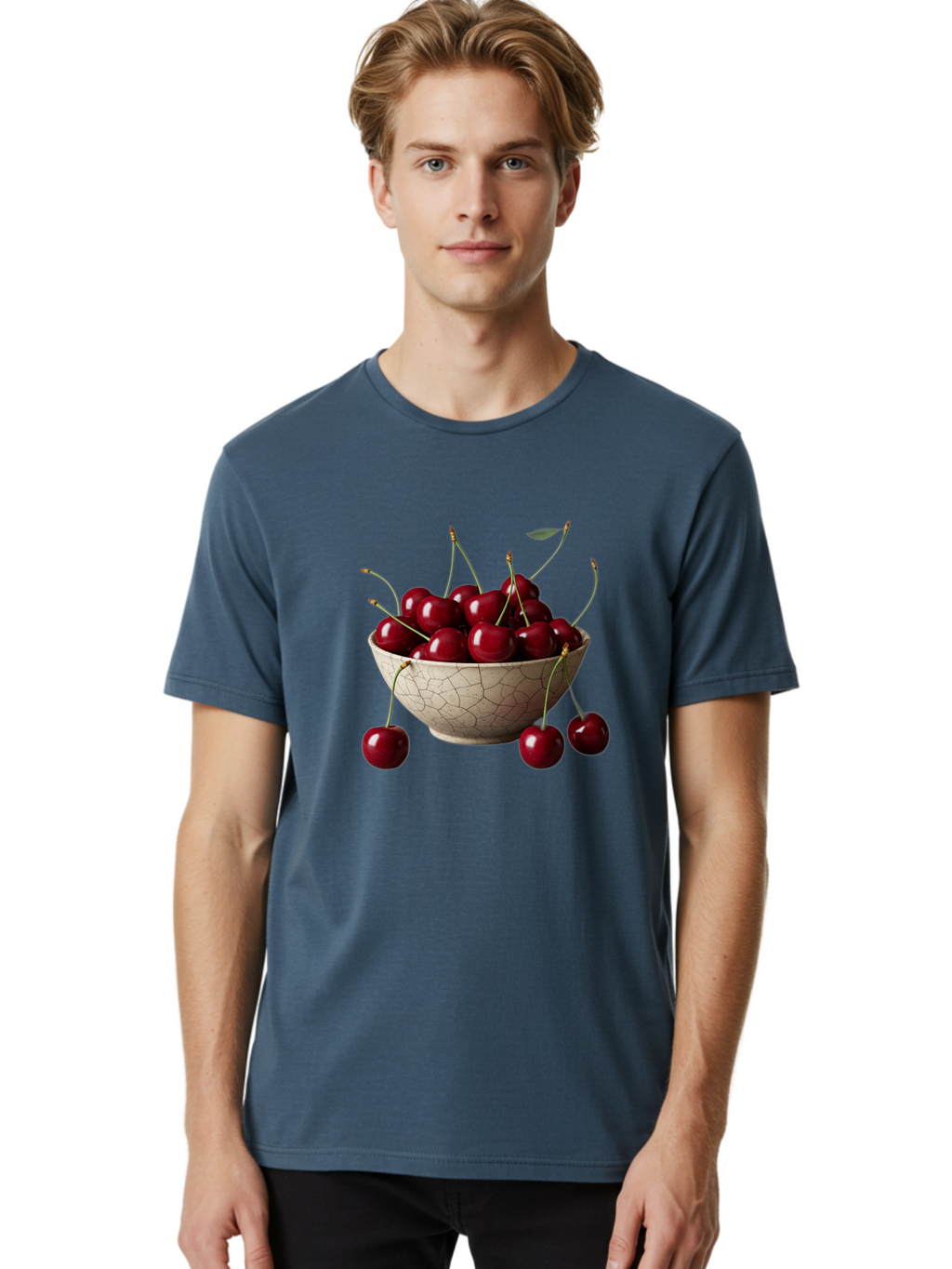 Cherries-In-Bowl Men'S Graphic Tee, 100% Cotton, Comfortable Casual Summer Wear, Machine Washable, Vintage Camera, Old Camera, Antique Camera, Black Camera, Classic Photography, Photography Equipment, Nostalgic Device, Film Camera, Camera Art Bah734