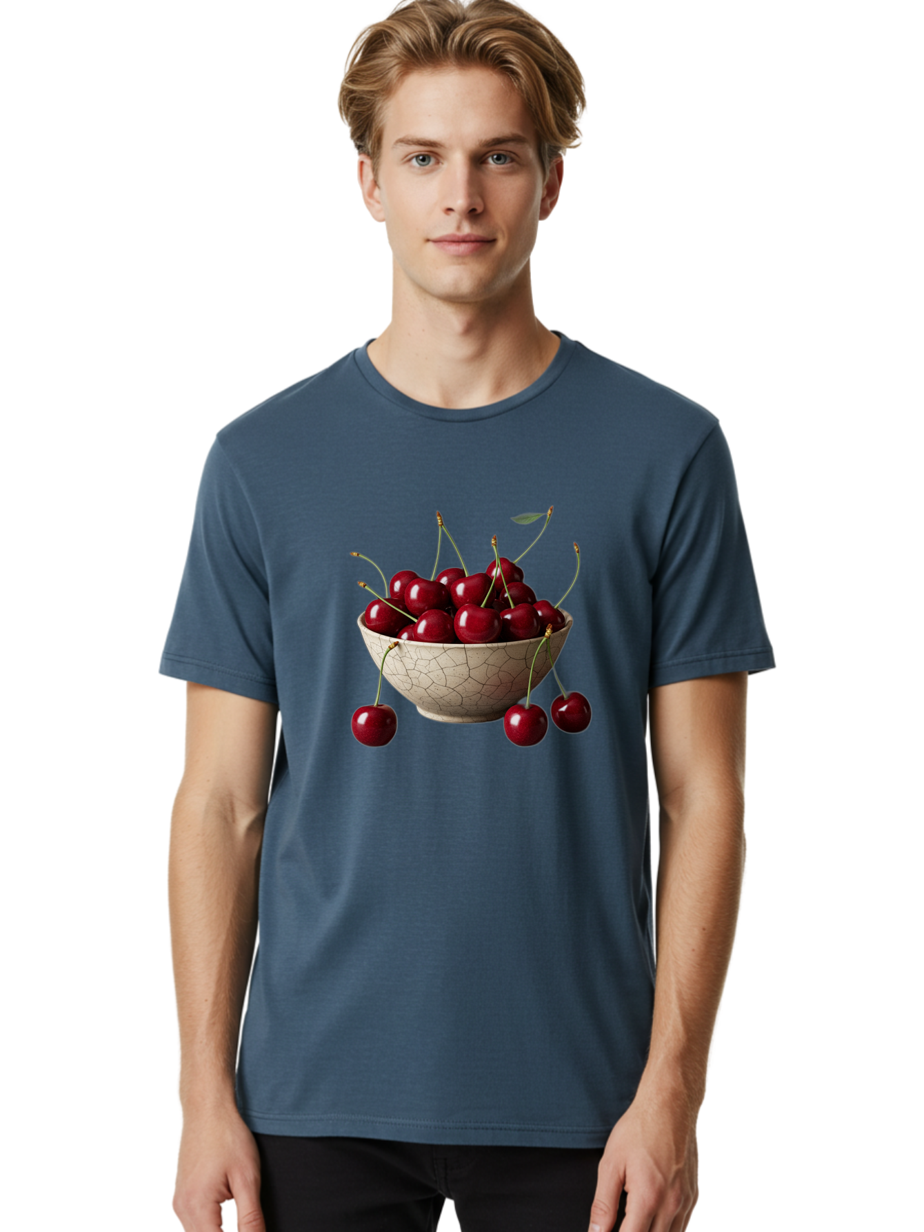 Cherries-In-Bowl Men'S Graphic Tee, 100% Cotton, Comfortable Casual Summer Wear, Machine Washable, Vintage Camera, Old Camera, Antique Camera, Black Camera, Classic Photography, Photography Equipment, Nostalgic Device, Film Camera, Camera Art Bah734