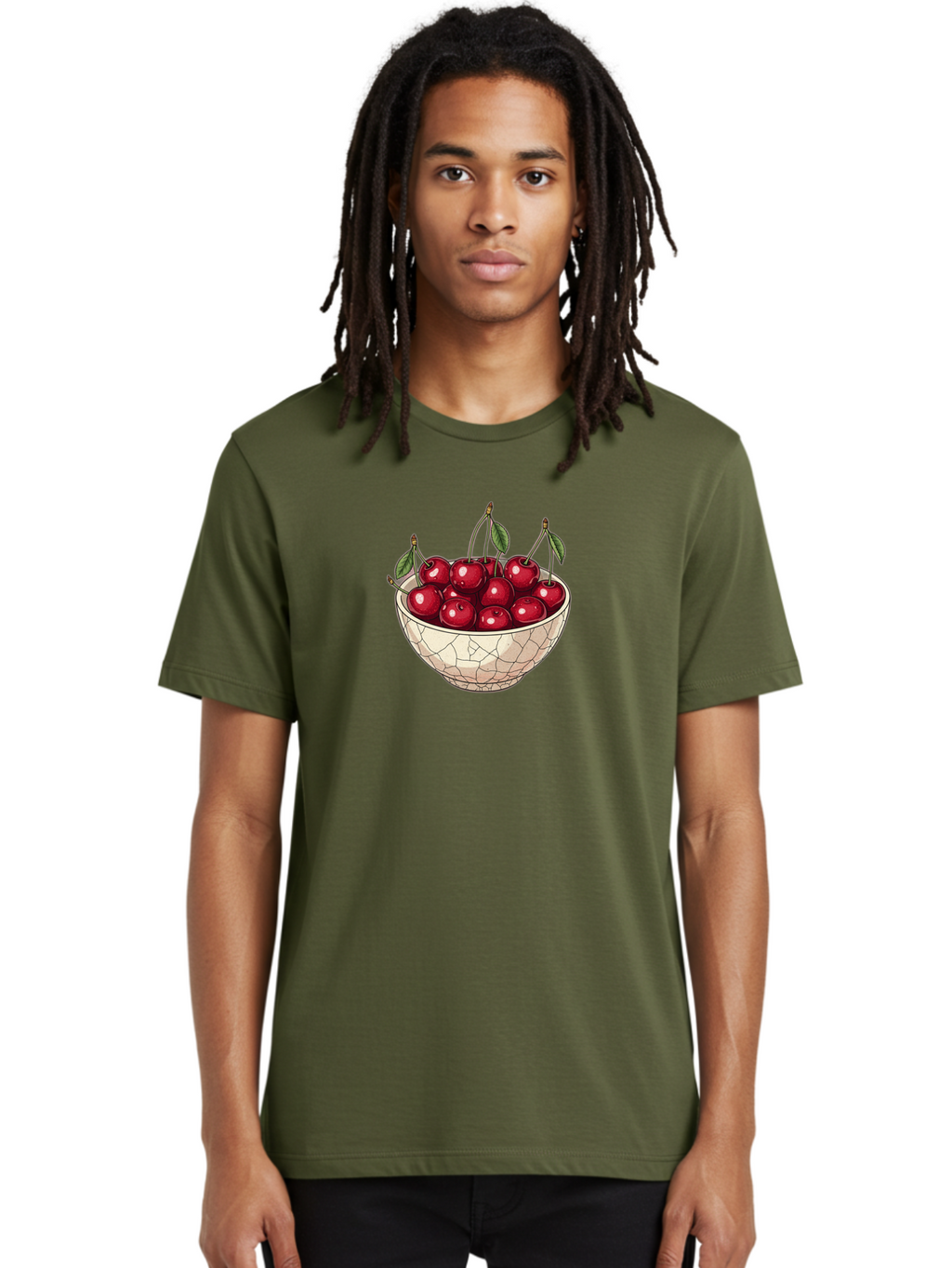 Cherries-In-Ceramic-Bowl Men'S Graphic Tee, 100% Cotton, Comfortable Casual Summer Wear, Machine Washable, Vintage Camera, Old Camera, Antique Camera, Black Camera, Classic Photography, Photography Equipment, Nostalgic Device, Film Camera, Bah735
