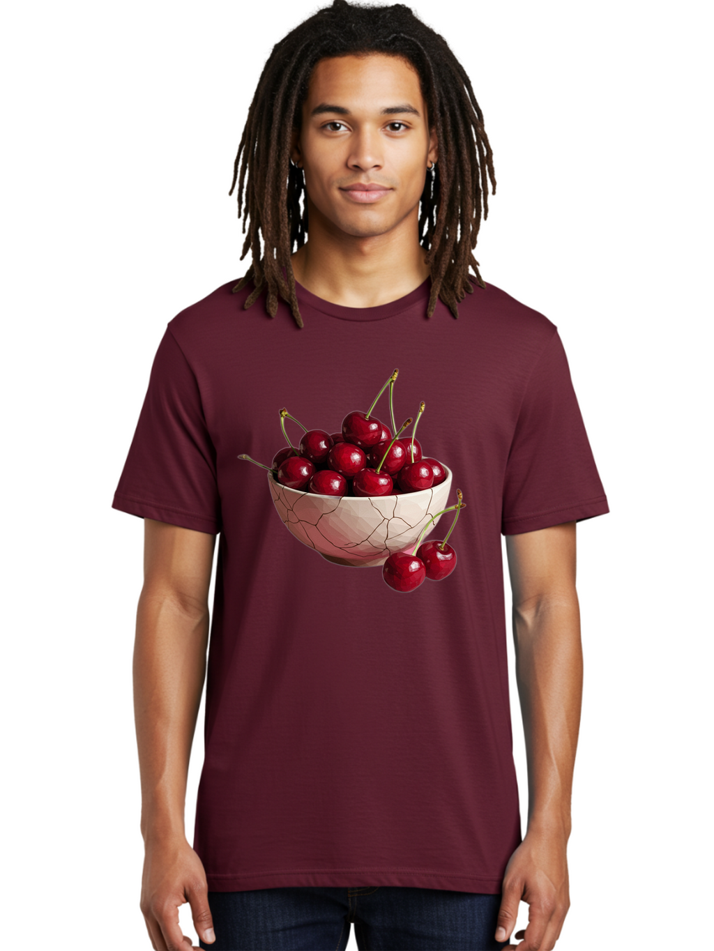 Cherries-In-Cracked-Bowl-1 Men'S Graphic Tee, 100% Cotton, Comfortable Casual Summer Wear, Machine Washable, Vintage Camera, Old Camera, Antique Camera, Black Camera, Classic Photography, Photography Equipment, Nostalgic Device, Film Camera, Bah736