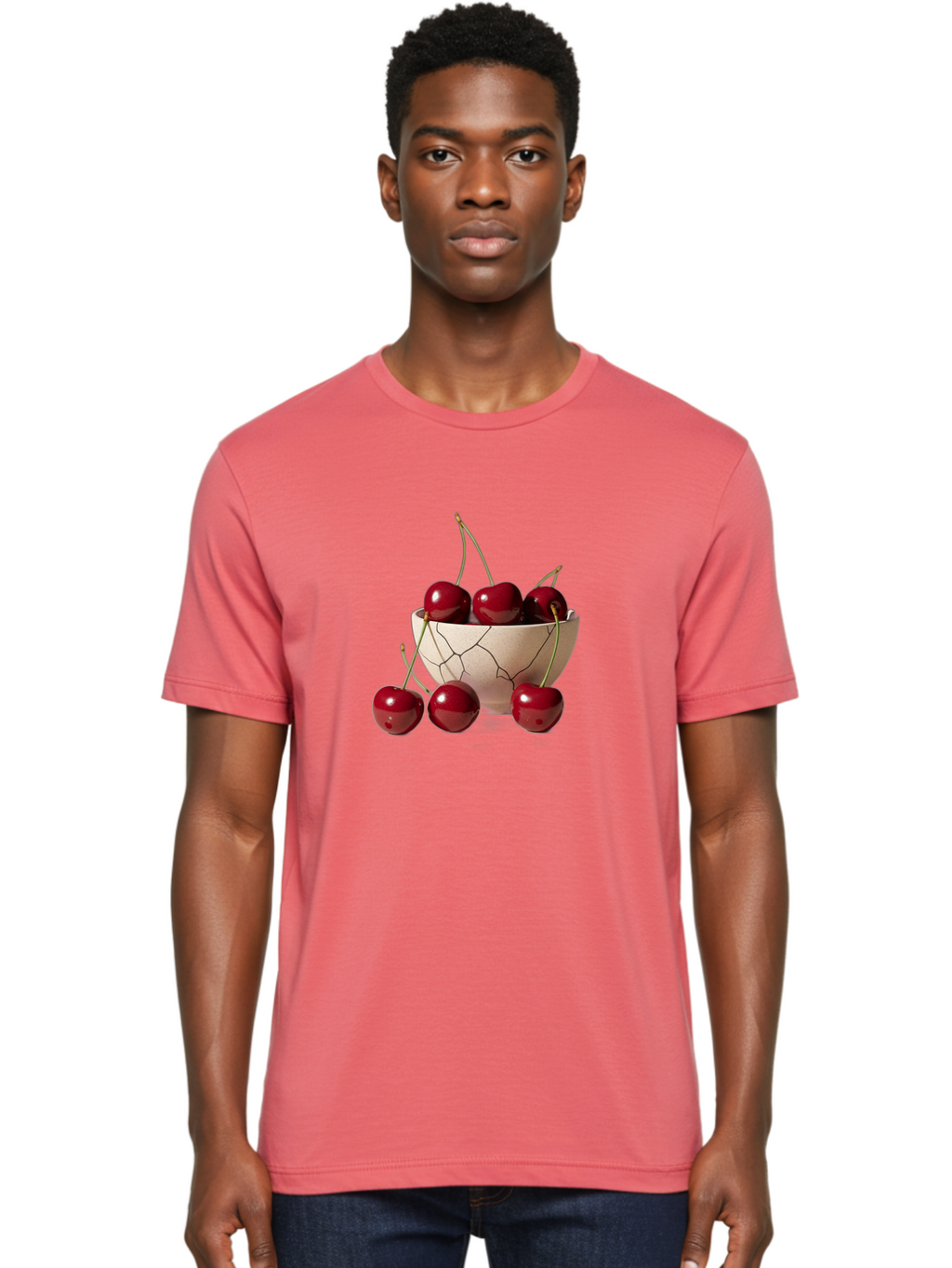 Cherries-In-Cracked-Bowl-2 Men'S Graphic Tee, 100% Cotton, Comfortable Casual Summer Wear, Machine Washable, Vintage Camera, Old Camera, Antique Camera, Black Camera, Classic Photography, Photography Equipment, Nostalgic Device, Film Camera, Bah737