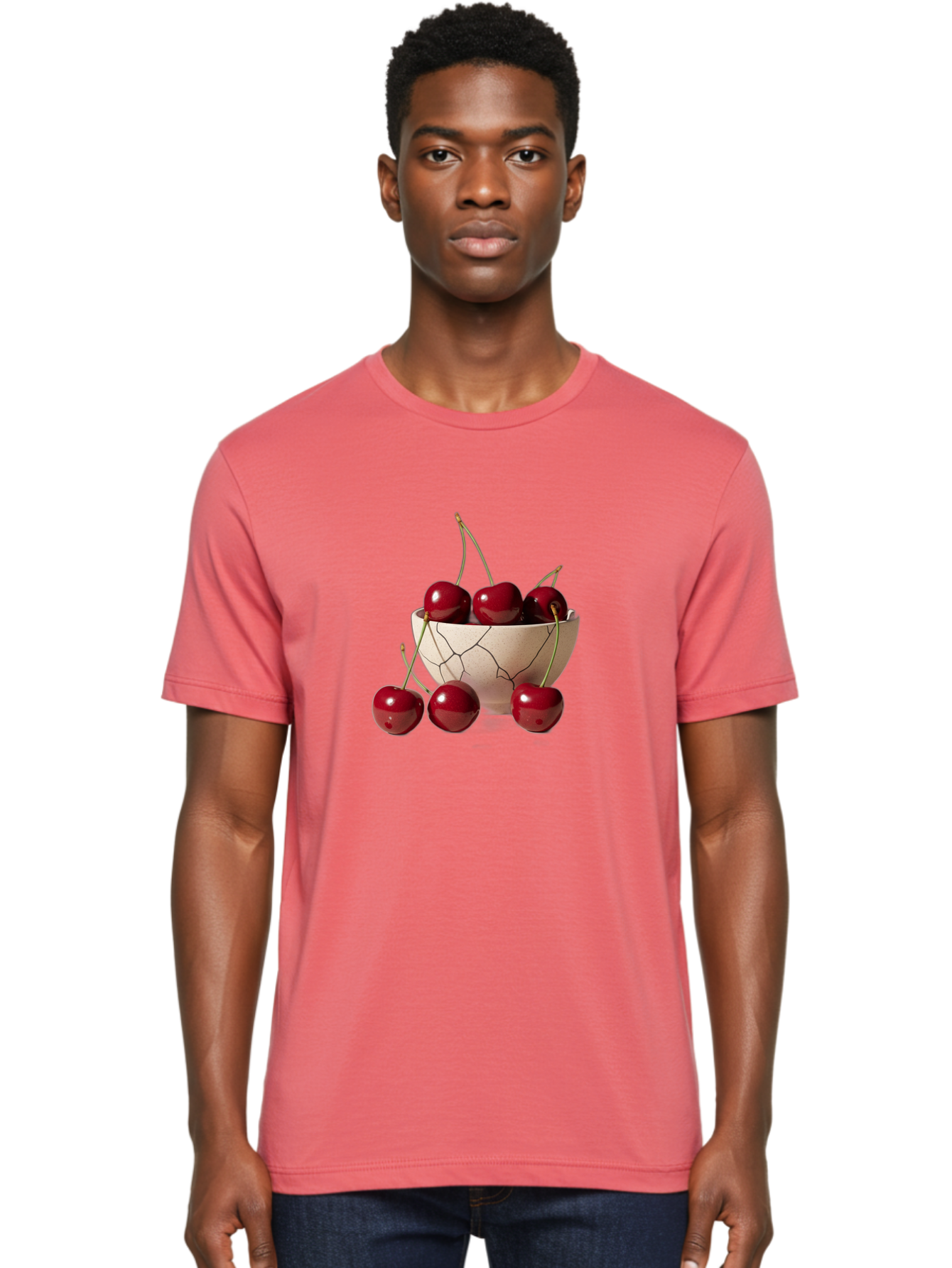 Cherries-In-Cracked-Bowl-2 Men'S Graphic Tee, 100% Cotton, Comfortable Casual Summer Wear, Machine Washable, Vintage Camera, Old Camera, Antique Camera, Black Camera, Classic Photography, Photography Equipment, Nostalgic Device, Film Camera, Bah737