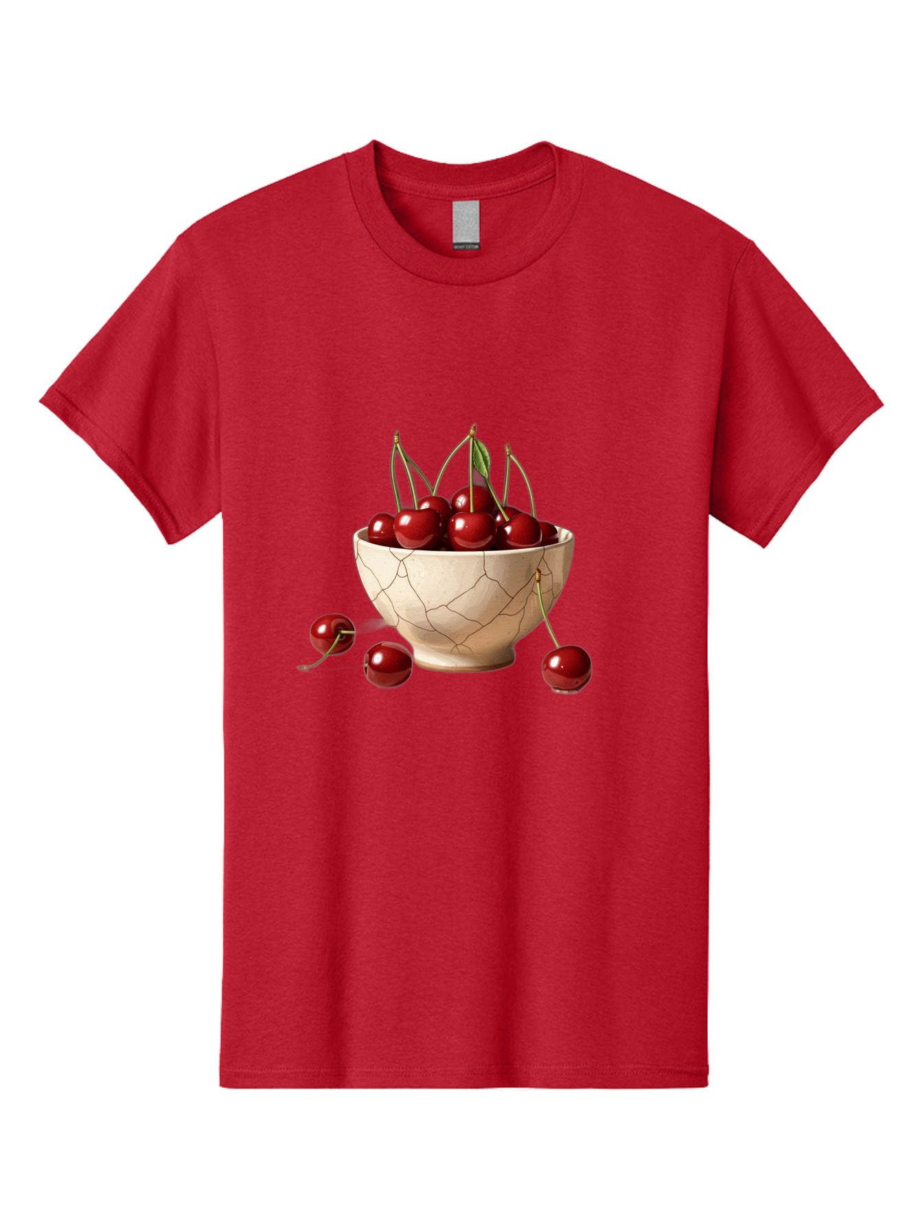 Cherries-In-Kintsugi-Bowl-1 Men'S Graphic Tee, 100% Cotton, Comfortable Casual Summer Wear, Machine Washable, Vintage Camera, Old Camera, Antique Camera, Black Camera, Classic Photography, Photography Equipment, Nostalgic Device, Film Camera, Bah739