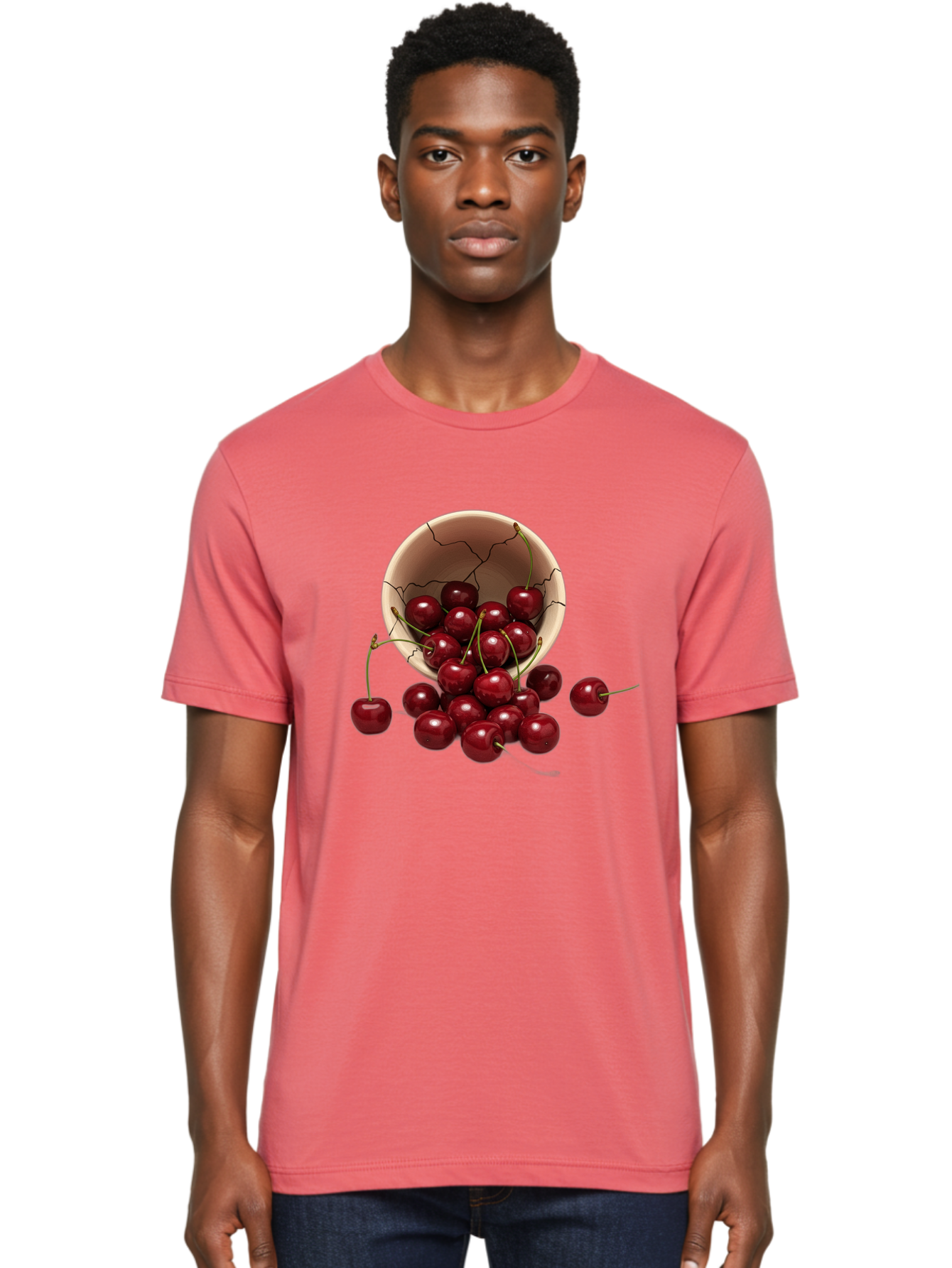 Cherries Men'S Graphic Tee, 100% Cotton, Comfortable Casual Summer Wear, Machine Washable, Vintage Camera, Old Camera, Antique Camera, Black Camera, Classic Photography, Photography Equipment, Nostalgic Device, Film Camera, Camera Art Bah741