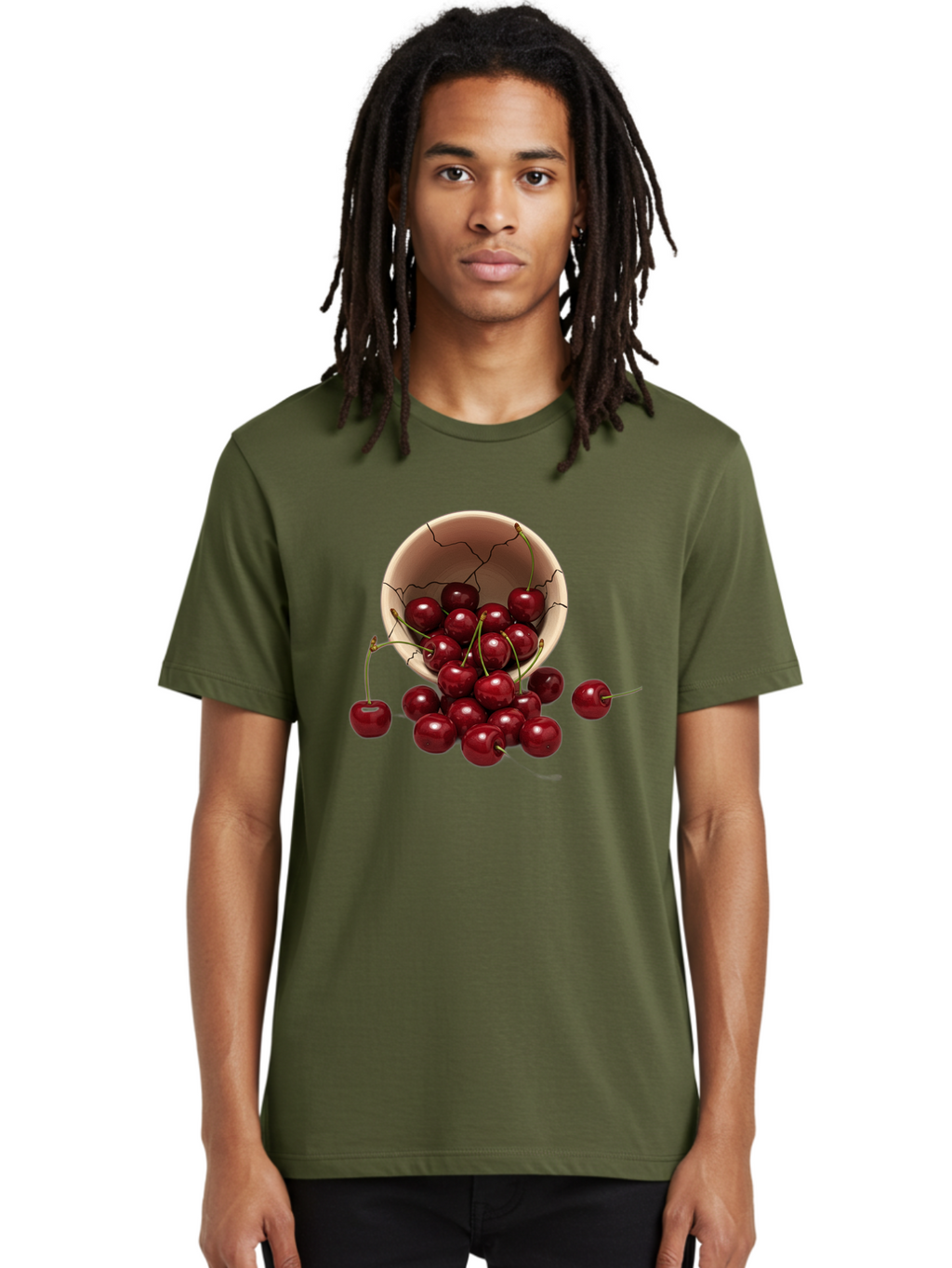 Cherries Men'S Graphic Tee, 100% Cotton, Comfortable Casual Summer Wear, Machine Washable, Vintage Camera, Old Camera, Antique Camera, Black Camera, Classic Photography, Photography Equipment, Nostalgic Device, Film Camera, Camera Art Bah741