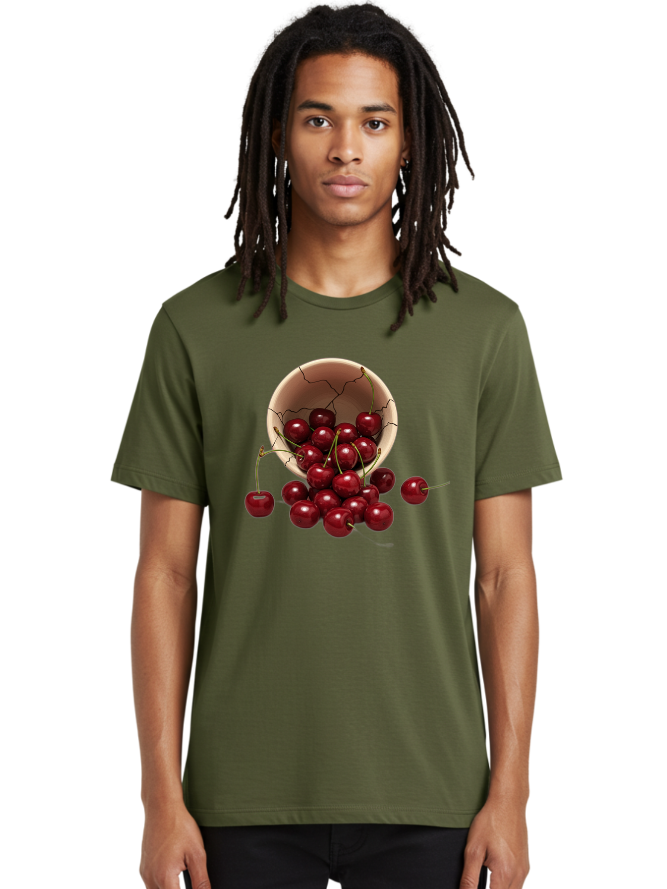 Cherries Men'S Graphic Tee, 100% Cotton, Comfortable Casual Summer Wear, Machine Washable, Vintage Camera, Old Camera, Antique Camera, Black Camera, Classic Photography, Photography Equipment, Nostalgic Device, Film Camera, Camera Art Bah741