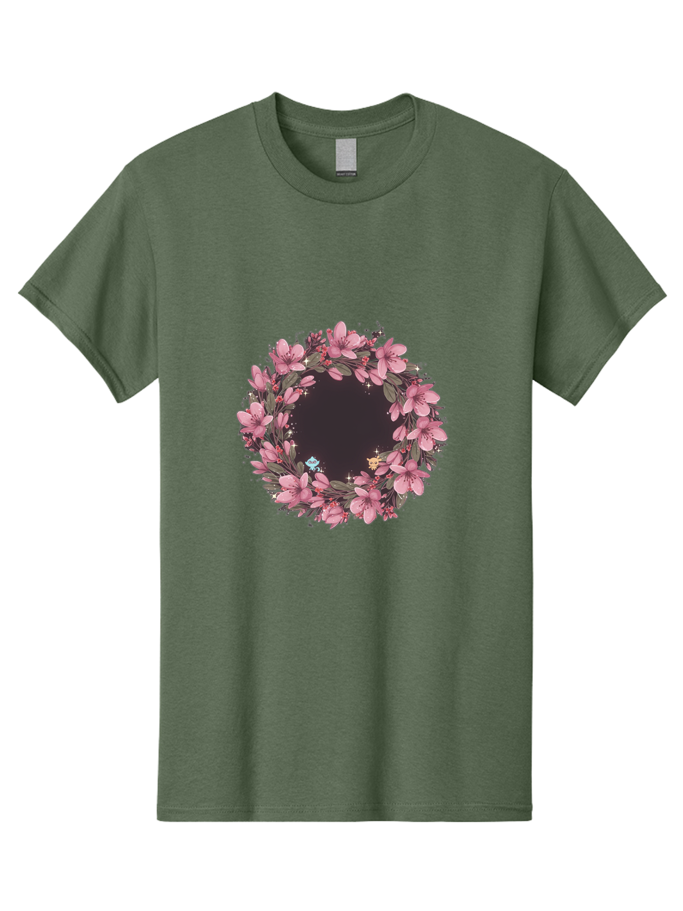 Cherry-Blossom-Wreath Men'S Graphic Tee, 100% Cotton, Comfortable Casual Summer Wear, Machine Washable, Vintage Camera, Old Camera, Antique Camera, Black Camera, Classic Photography, Photography Equipment, Nostalgic Device, Film Camera, Bah743
