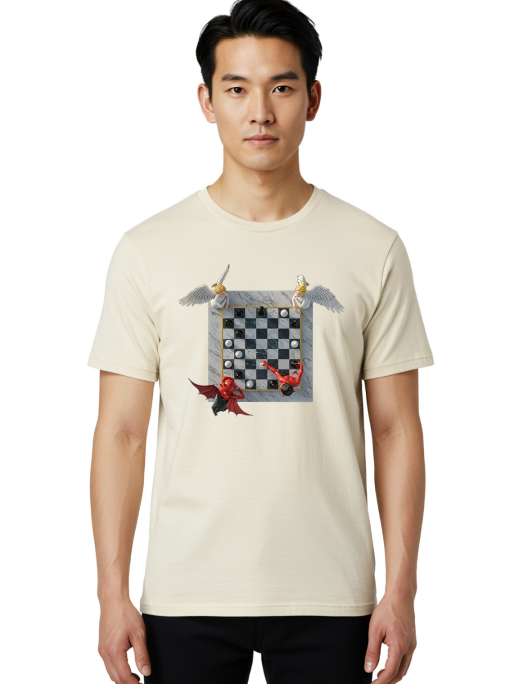 Chess-Game-1 Men'S Graphic Tee, 100% Cotton, Comfortable Casual Summer Wear, Machine Washable, Vintage Camera, Old Camera, Antique Camera, Black Camera, Classic Photography, Photography Equipment, Nostalgic Device, Film Camera, Camera Art Bah744