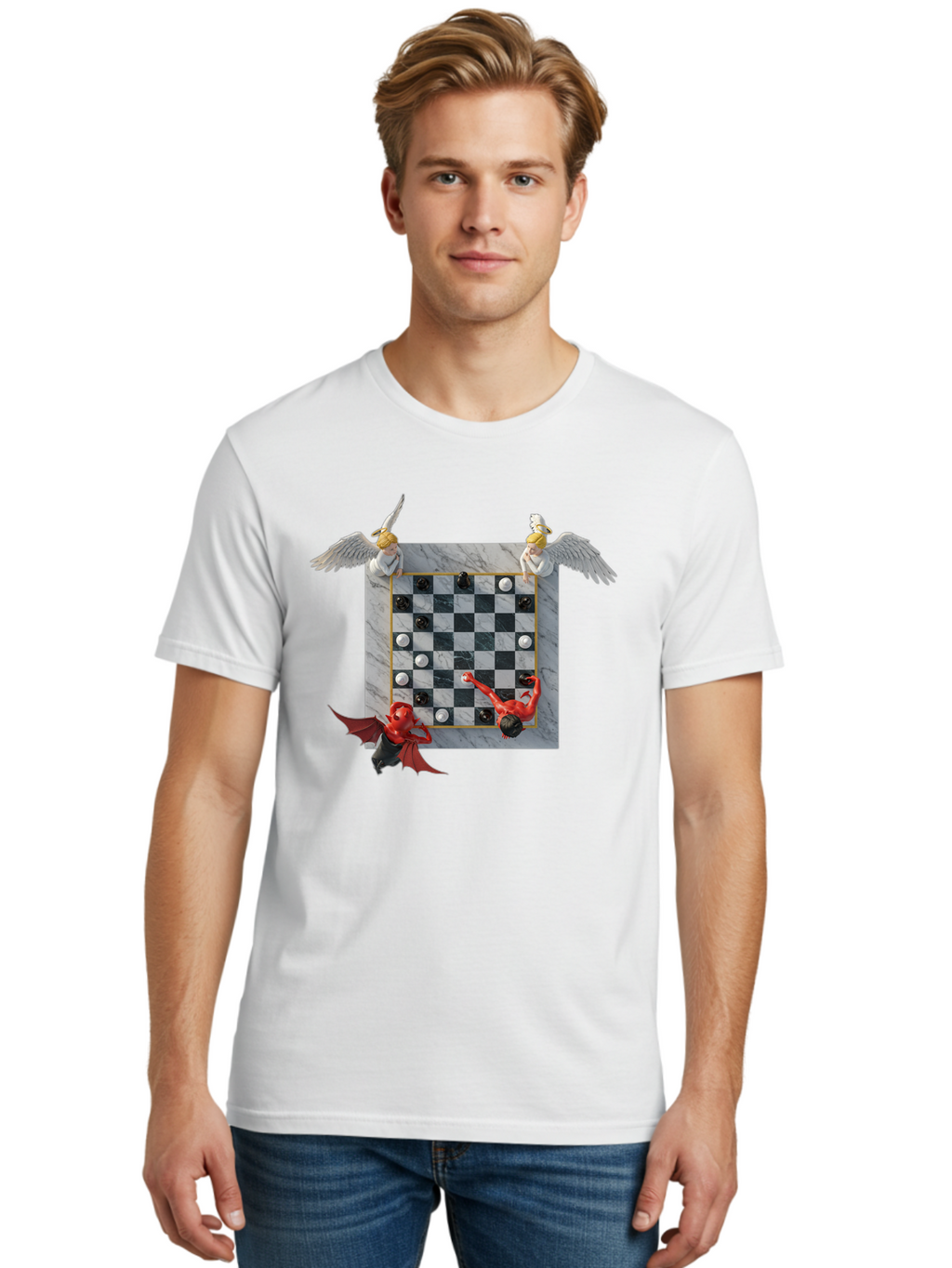 Chess-Game-1 Men'S Graphic Tee, 100% Cotton, Comfortable Casual Summer Wear, Machine Washable, Vintage Camera, Old Camera, Antique Camera, Black Camera, Classic Photography, Photography Equipment, Nostalgic Device, Film Camera, Camera Art Bah744