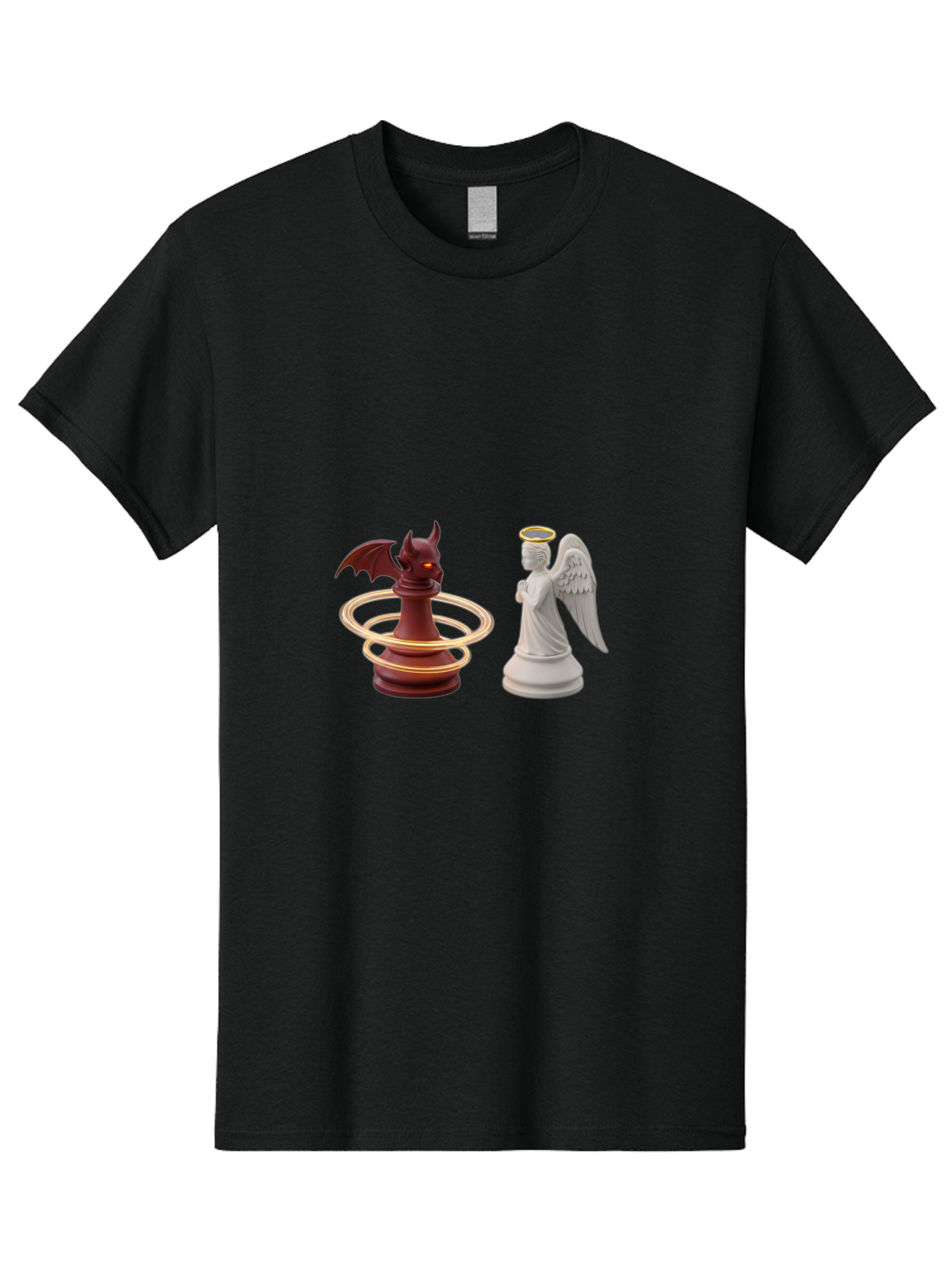 Chess-Pawn-Angel-Demon Men'S Graphic Tee, 100% Cotton, Comfortable Casual Summer Wear, Machine Washable, Vintage Camera, Old Camera, Antique Camera, Black Camera, Classic Photography, Photography Equipment, Nostalgic Device, Film Camera, Bah746
