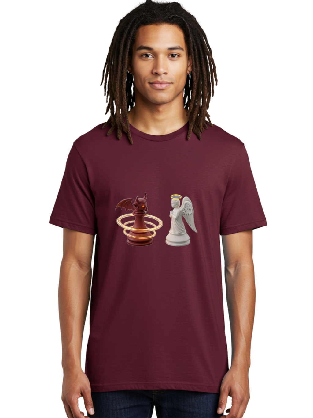 Chess-Pawn-Angel-Demon Men'S Graphic Tee, 100% Cotton, Comfortable Casual Summer Wear, Machine Washable, Vintage Camera, Old Camera, Antique Camera, Black Camera, Classic Photography, Photography Equipment, Nostalgic Device, Film Camera, Bah746