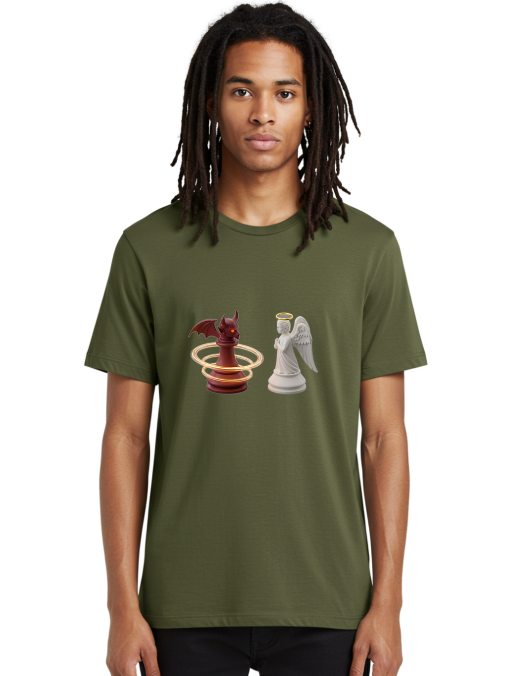 Chess-Pawn-Angel-Demon Men'S Graphic Tee, 100% Cotton, Comfortable Casual Summer Wear, Machine Washable, Vintage Camera, Old Camera, Antique Camera, Black Camera, Classic Photography, Photography Equipment, Nostalgic Device, Film Camera, Bah746