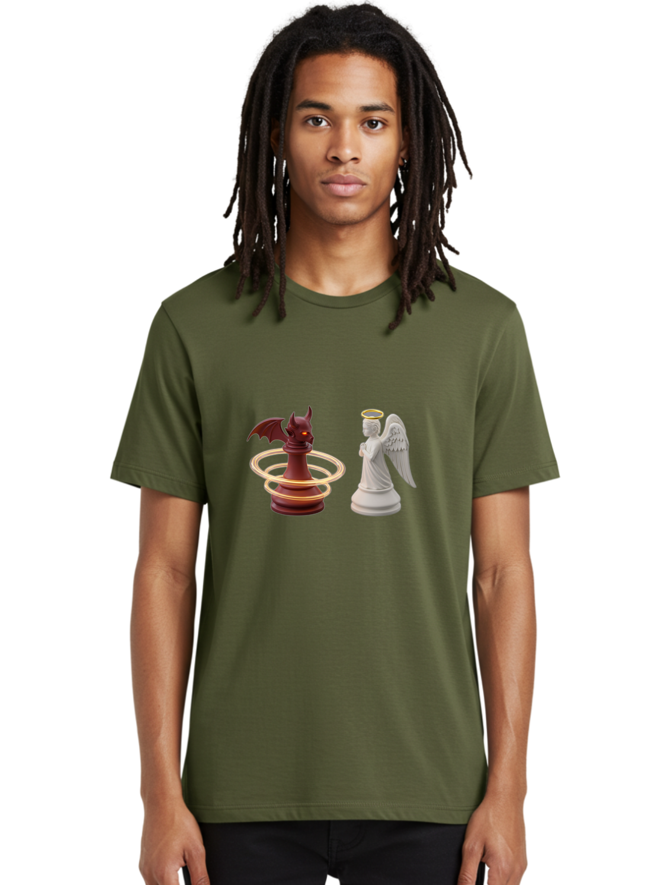 Chess-Pawn-Angel-Demon Men'S Graphic Tee, 100% Cotton, Comfortable Casual Summer Wear, Machine Washable, Vintage Camera, Old Camera, Antique Camera, Black Camera, Classic Photography, Photography Equipment, Nostalgic Device, Film Camera, Bah746