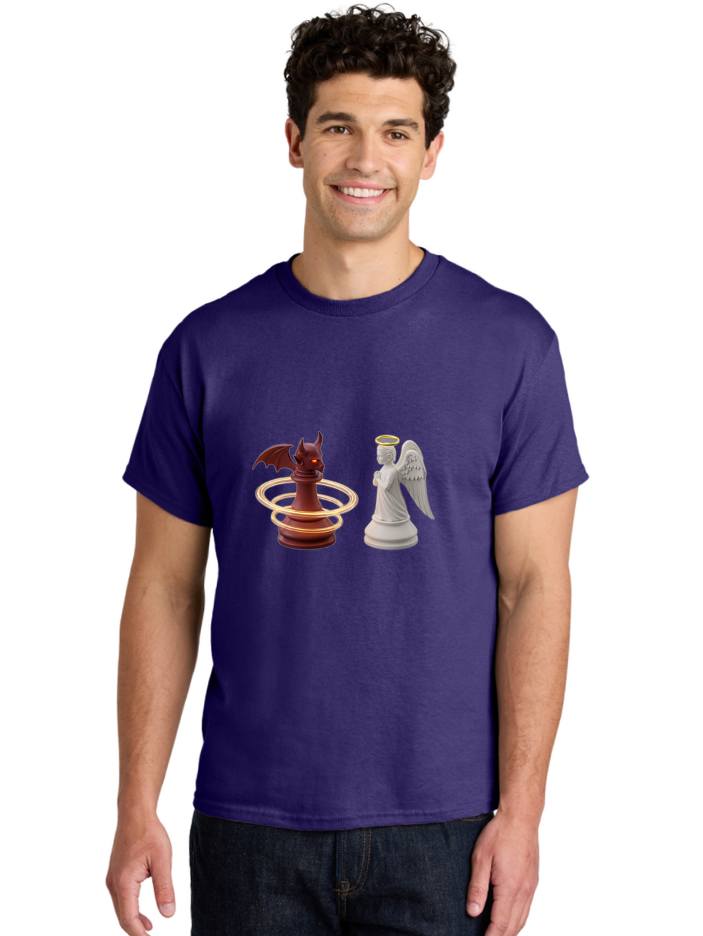 Chess-Pawn-Angel-Demon Men'S Graphic Tee, 100% Cotton, Comfortable Casual Summer Wear, Machine Washable, Vintage Camera, Old Camera, Antique Camera, Black Camera, Classic Photography, Photography Equipment, Nostalgic Device, Film Camera, Bah746