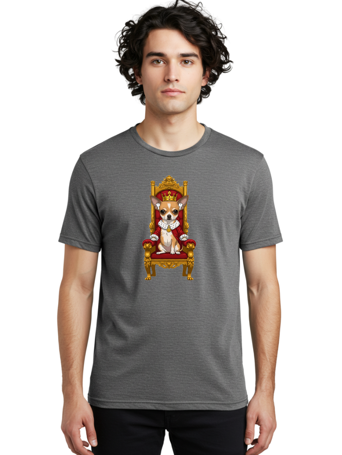 Chihuahua-On-Throne Men'S Graphic Tee, 100% Cotton, Comfortable Casual Summer Wear, Machine Washable, Vintage Camera, Old Camera, Antique Camera, Black Camera, Classic Photography, Photography Equipment, Nostalgic Device, Film Camera, Bah749
