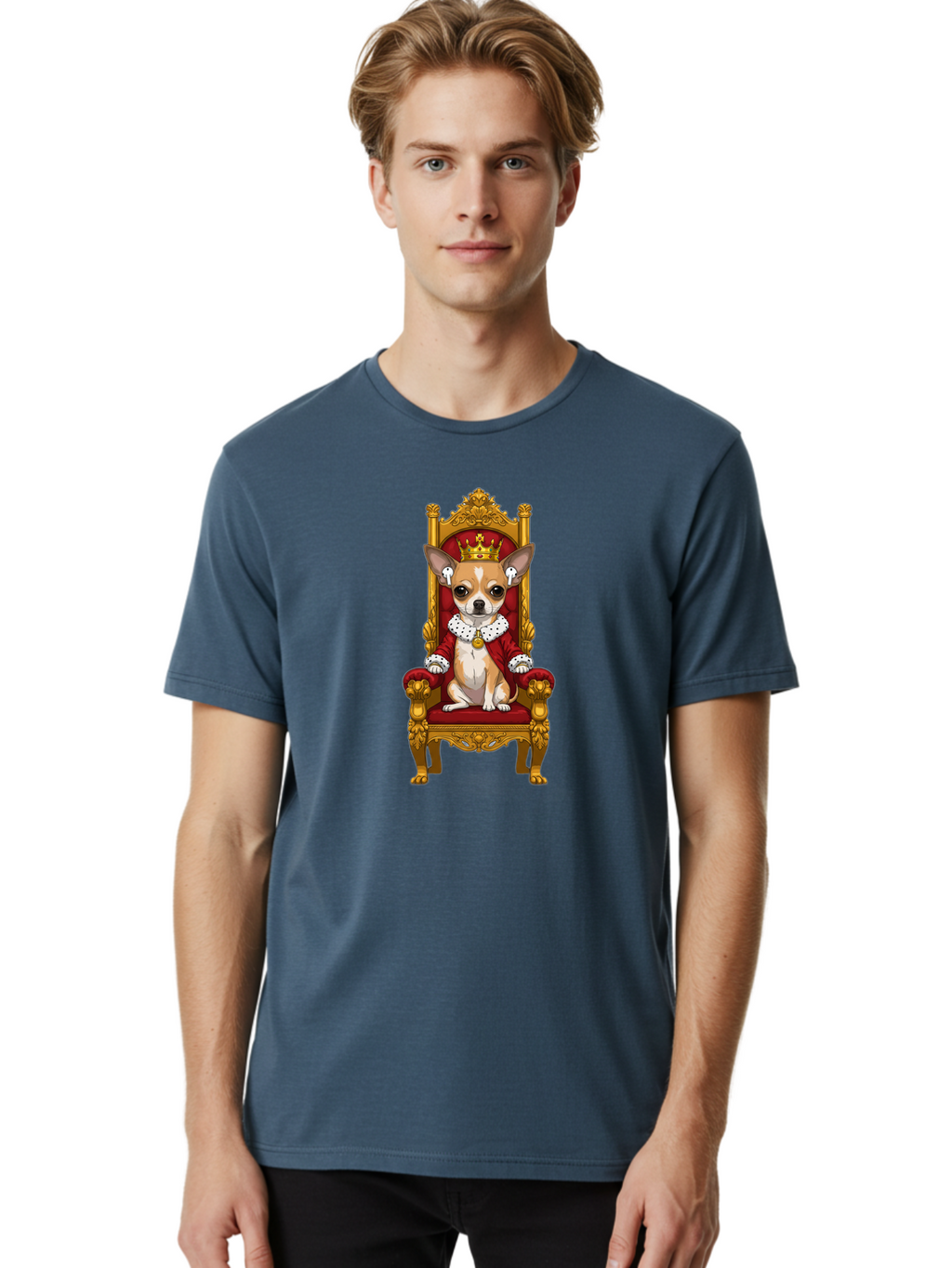 Chihuahua-On-Throne Men'S Graphic Tee, 100% Cotton, Comfortable Casual Summer Wear, Machine Washable, Vintage Camera, Old Camera, Antique Camera, Black Camera, Classic Photography, Photography Equipment, Nostalgic Device, Film Camera, Bah749